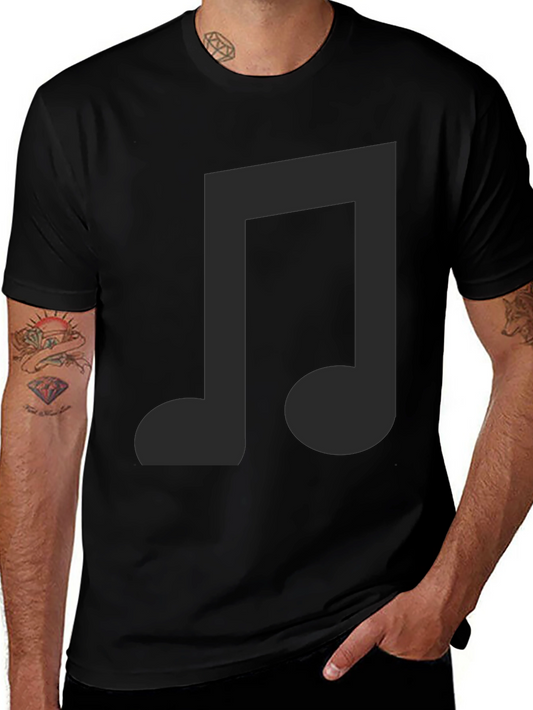Musical Note Graphic Black T-Shirt
