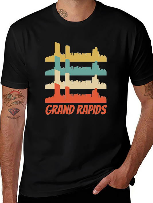 Grand Rapids Retro Skyline Graphic T-Shirt