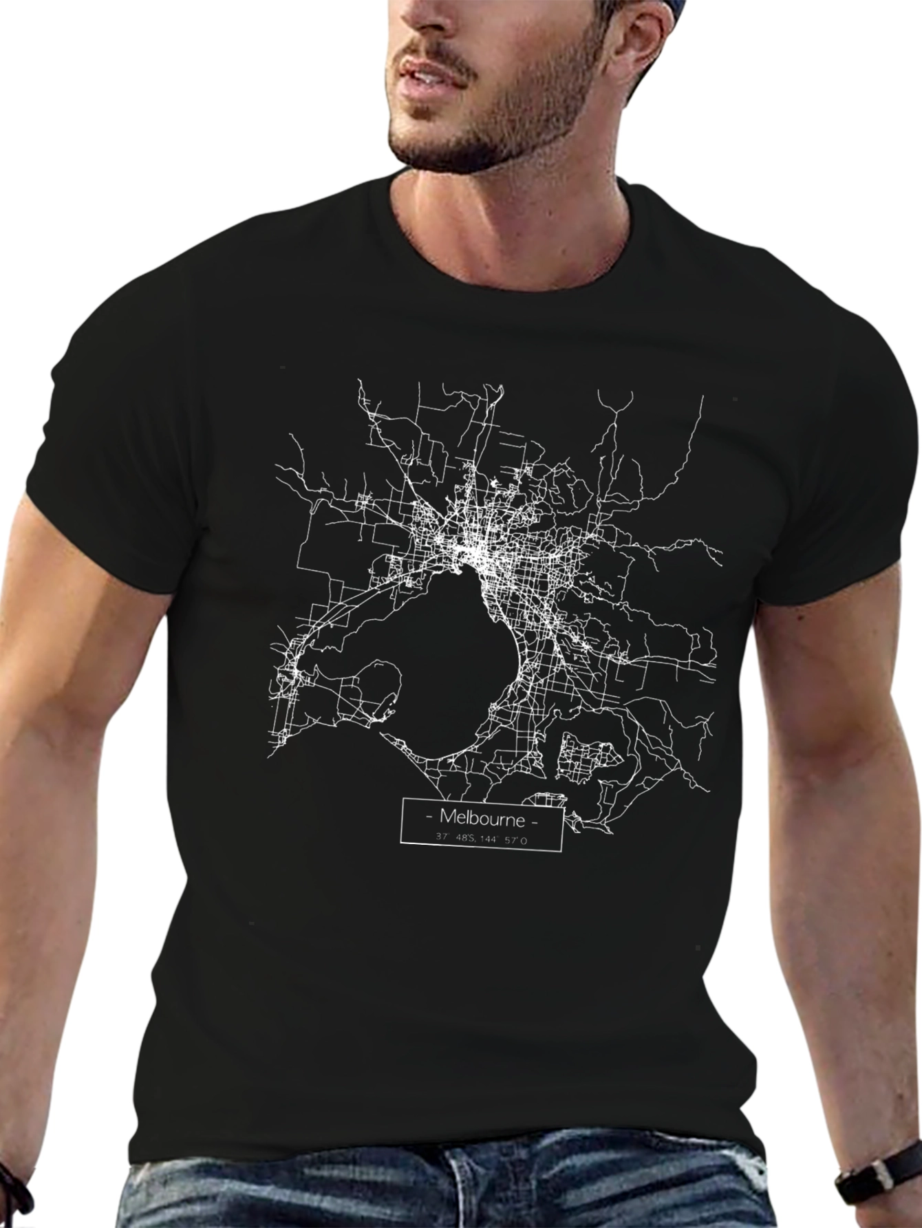 Melbourne Map T-Shirt - City Street Design