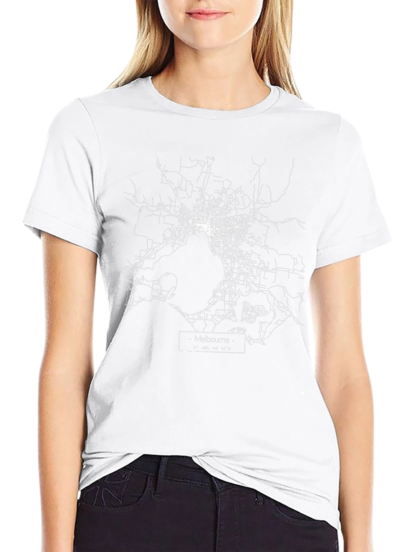 Melbourne Map T-Shirt - City Street Design