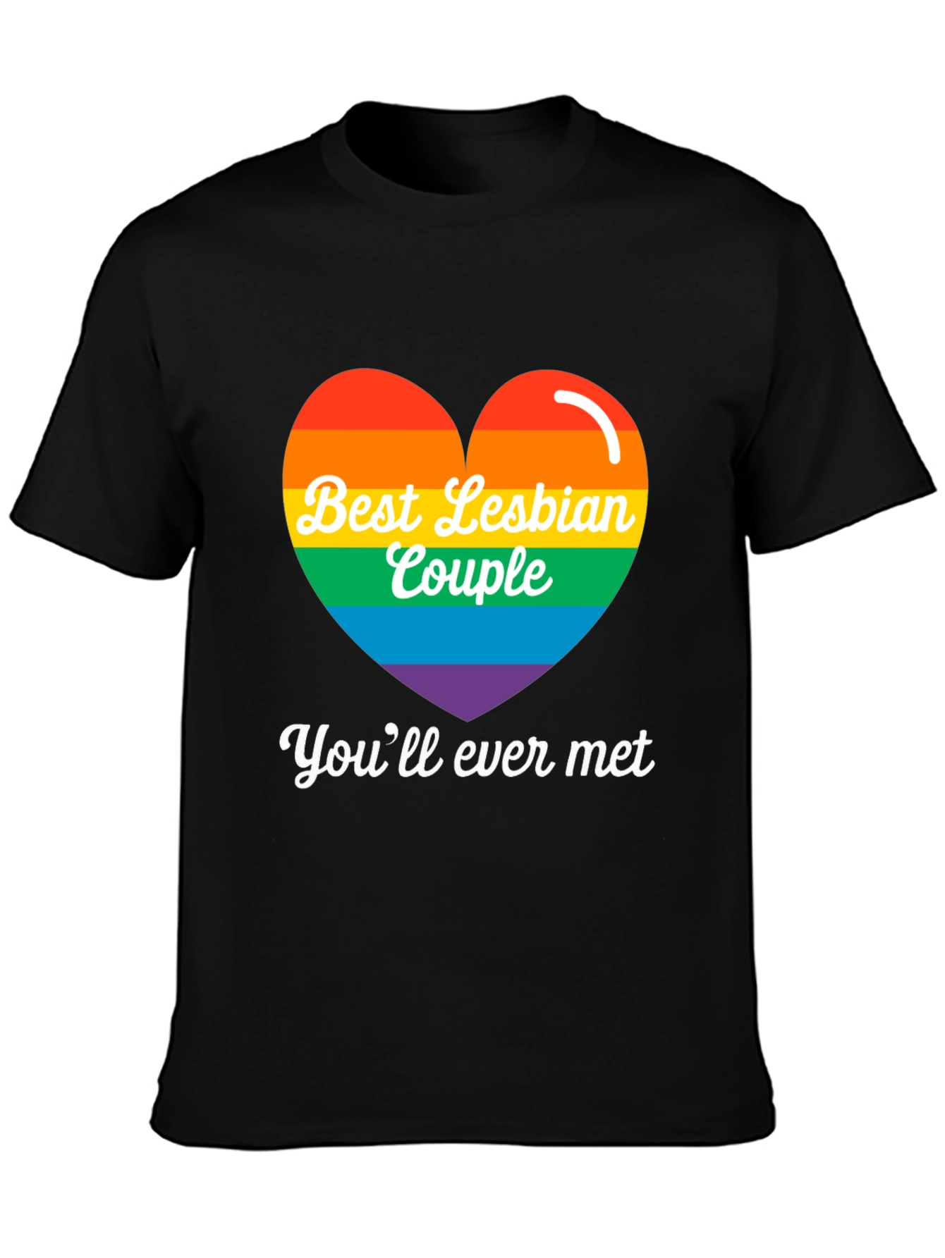 Best Lesbian Couple Rainbow Heart Tee