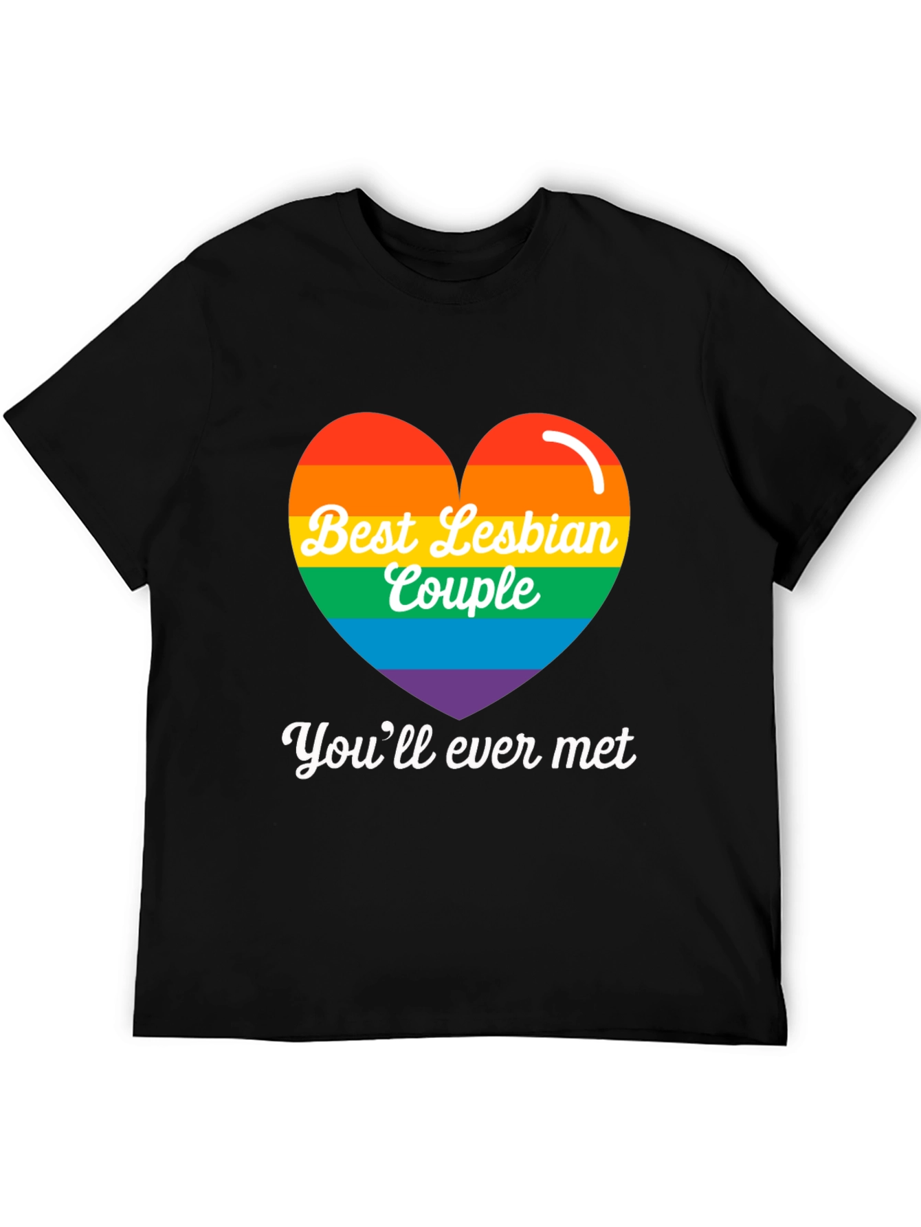 Best Lesbian Couple Rainbow Heart Tee