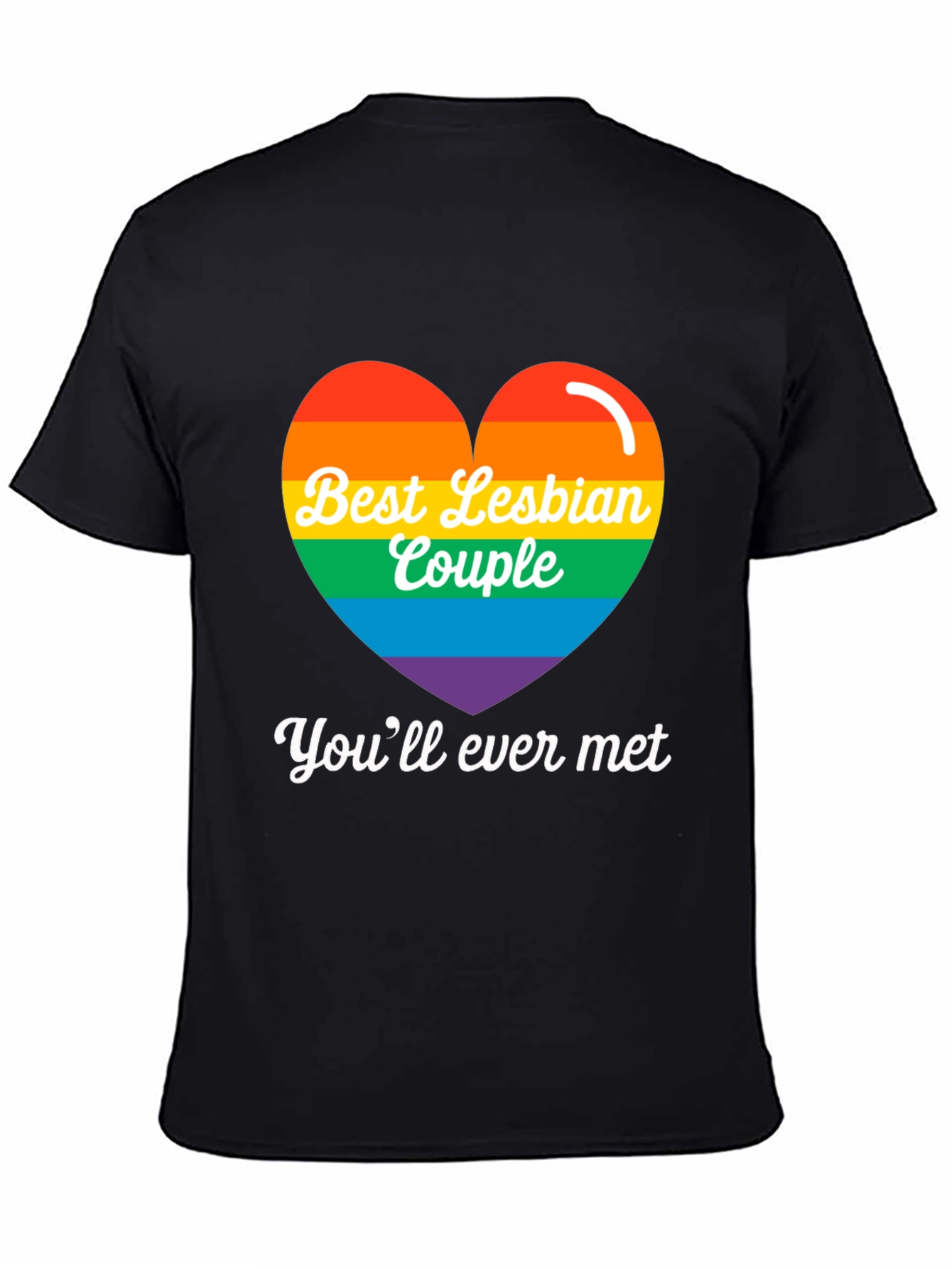 Best Lesbian Couple Rainbow Heart Tee