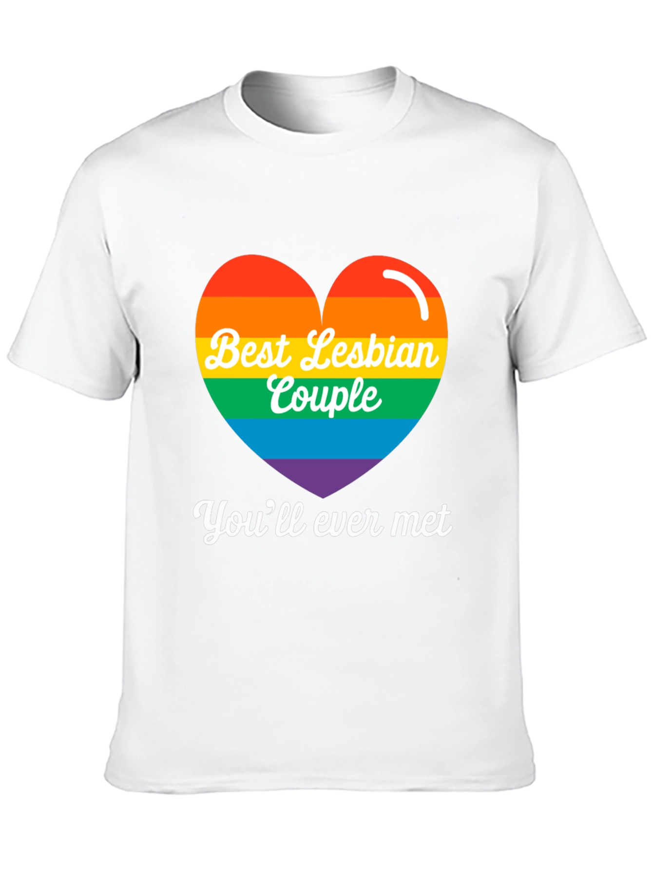 Best Lesbian Couple Rainbow Heart Tee