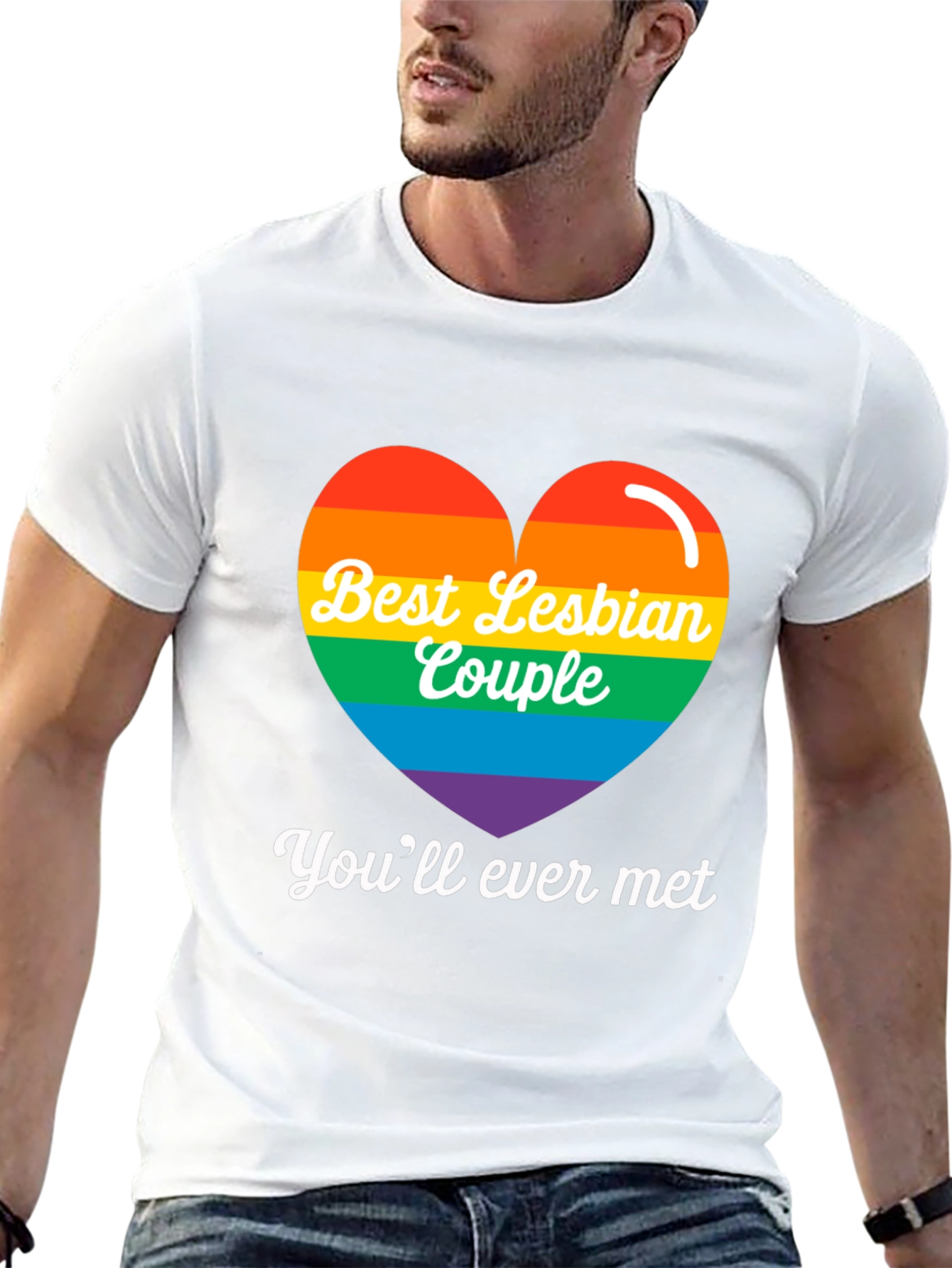 Best Lesbian Couple Rainbow Heart Tee