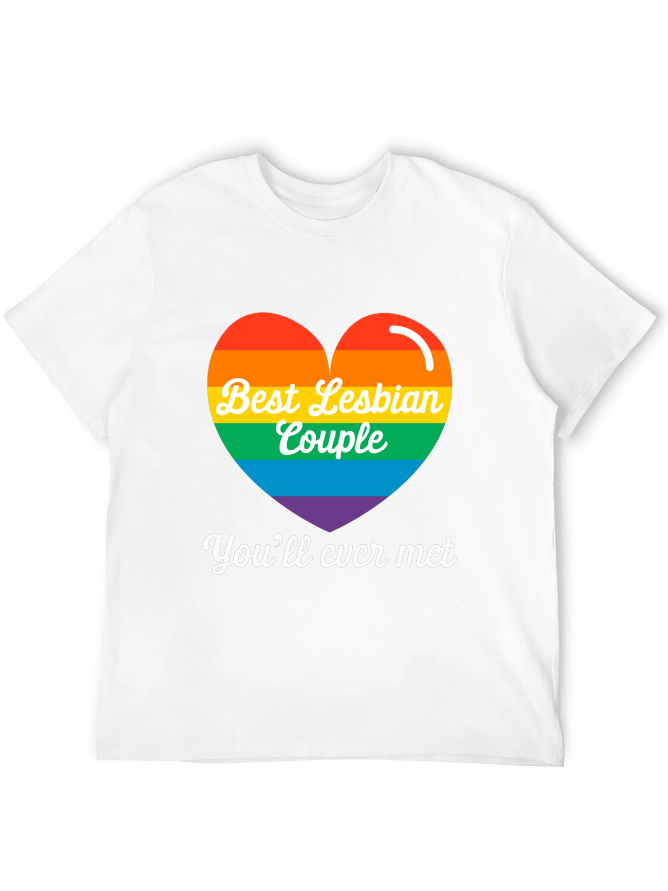Best Lesbian Couple Rainbow Heart Tee
