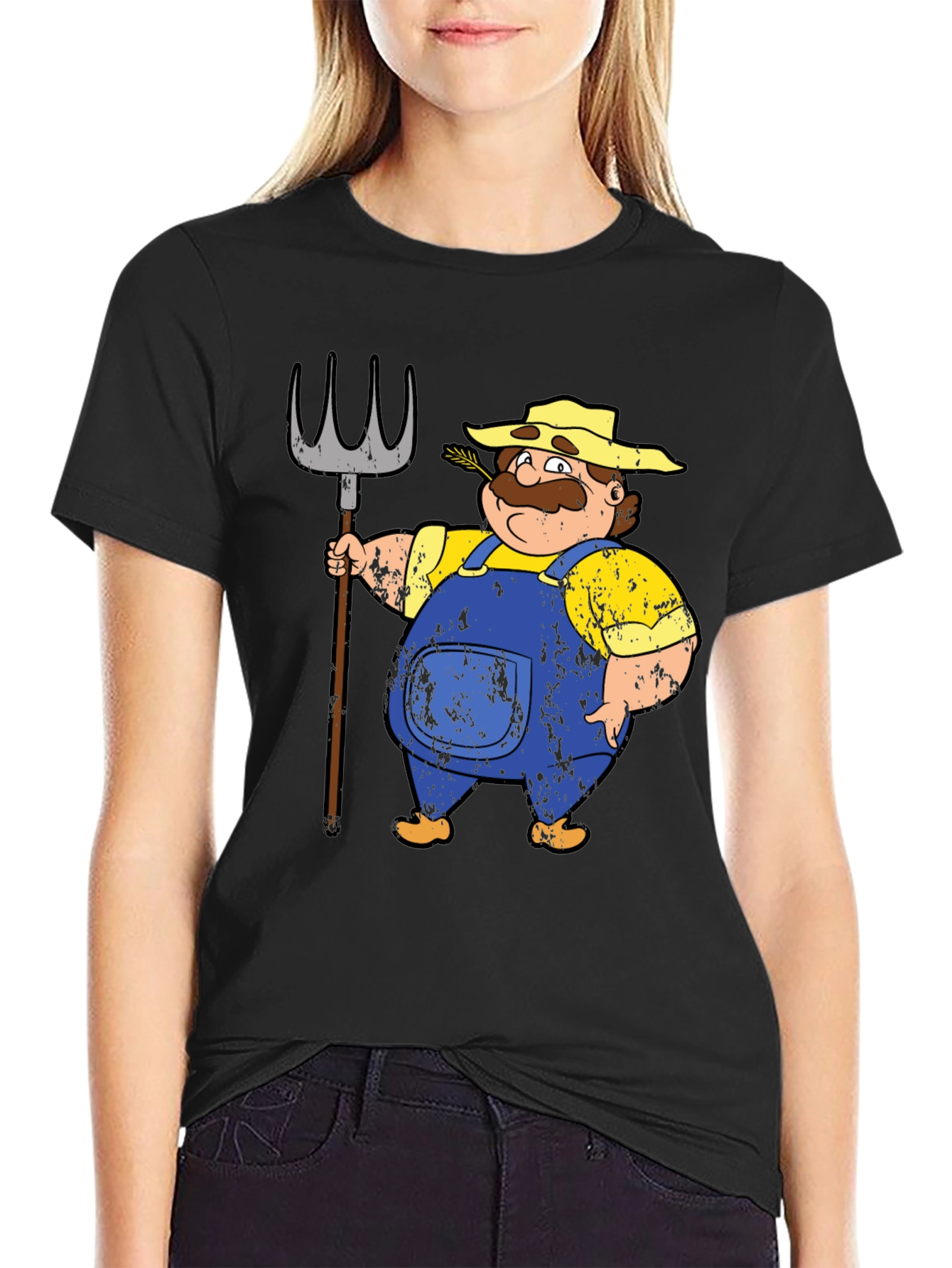 Farmer Cartoon T-Shirt - Mens Graphic Tee