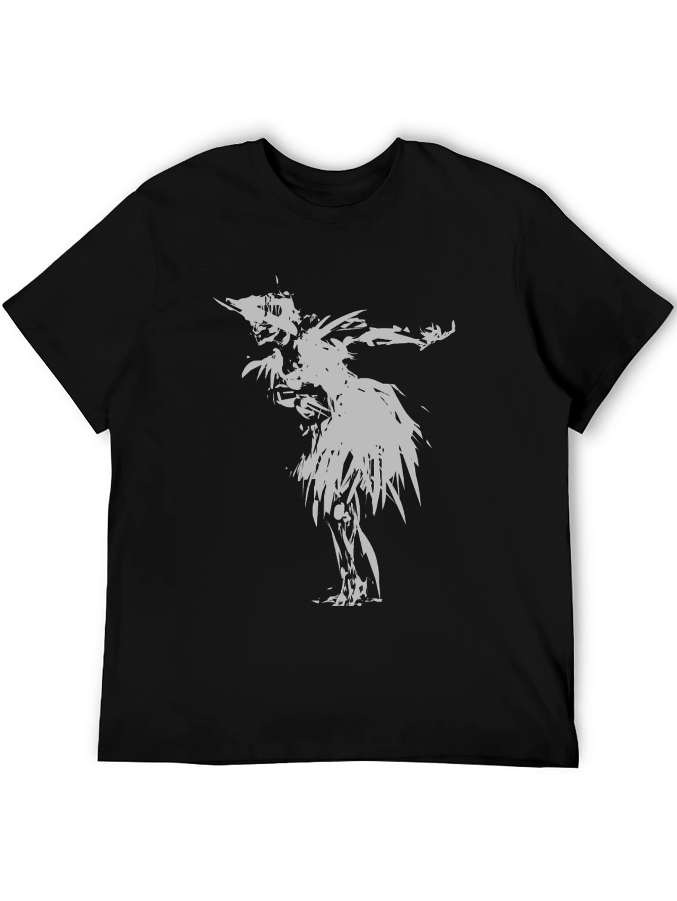 Abstract Graphic Print Black Crew Neck T-Shirt