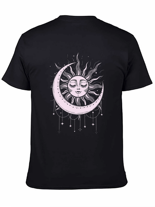 Celestial Moon & Sun Graphic T-Shirt