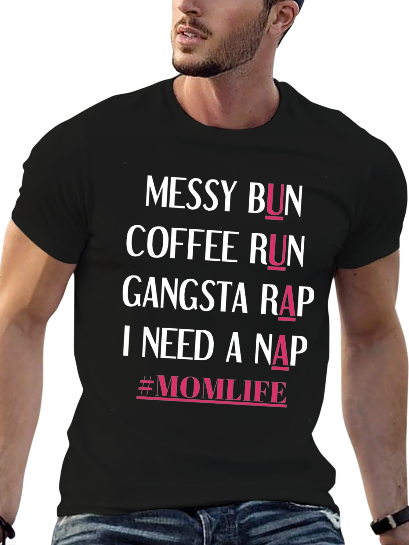 Messy Bun Coffee Run Mom Life T-Shirt