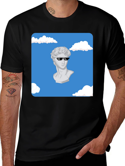David Statue Deal With It T-Shirt - Black Cotton Tee