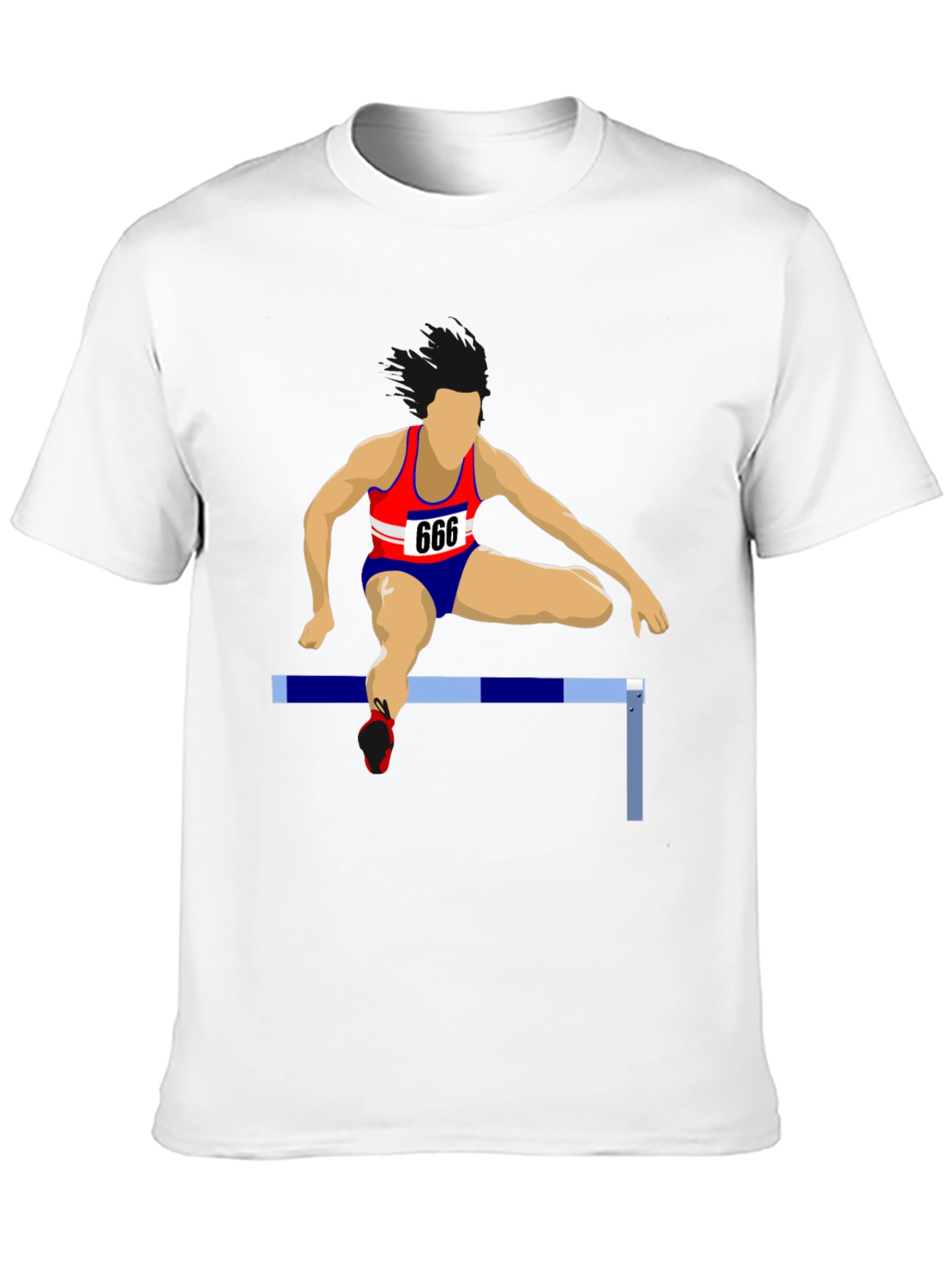 Mens Black T-Shirt with Hurdler Design