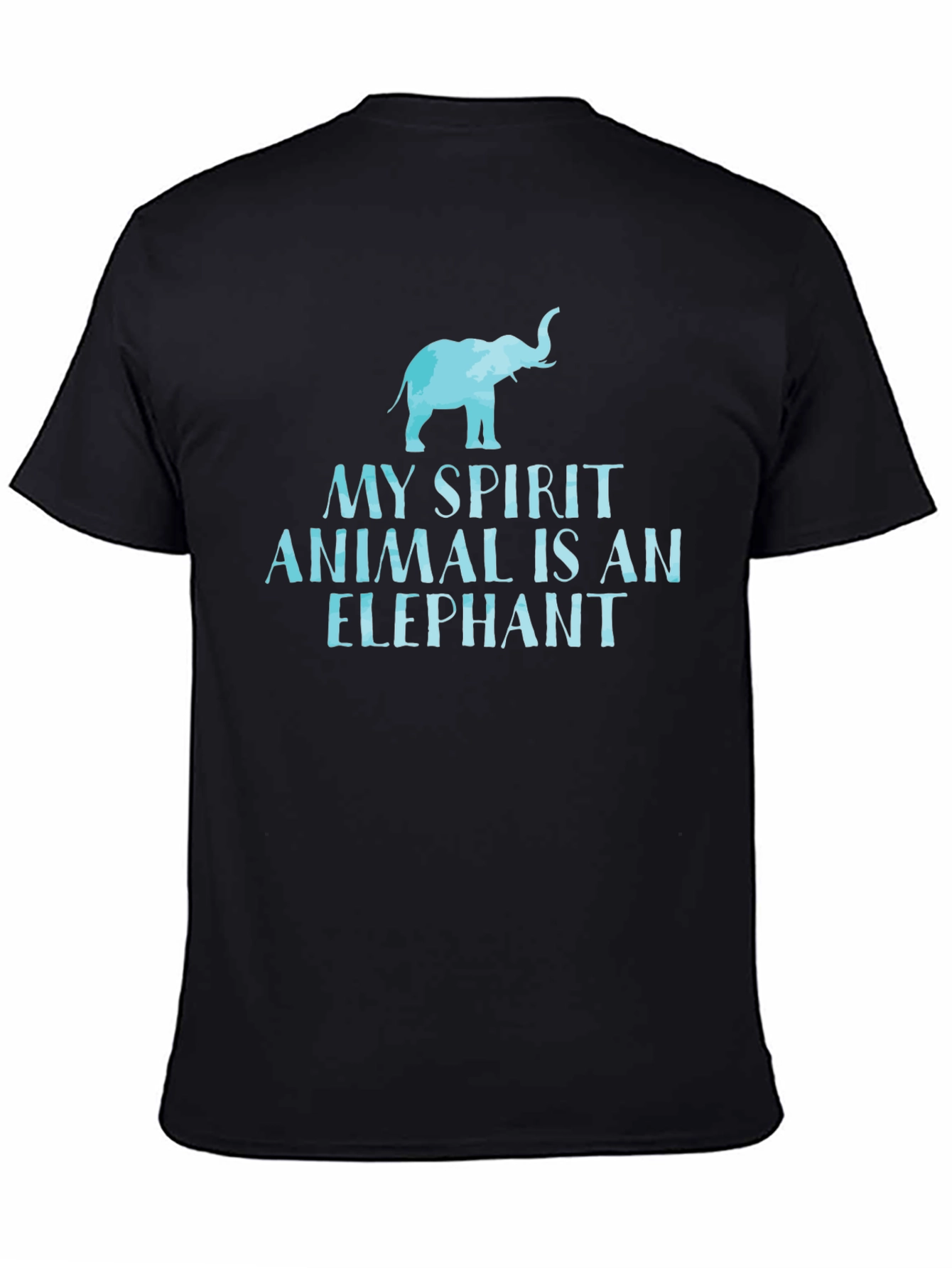 Elephant Spirit Animal Graphic T-Shirt - Black Cotton Tee