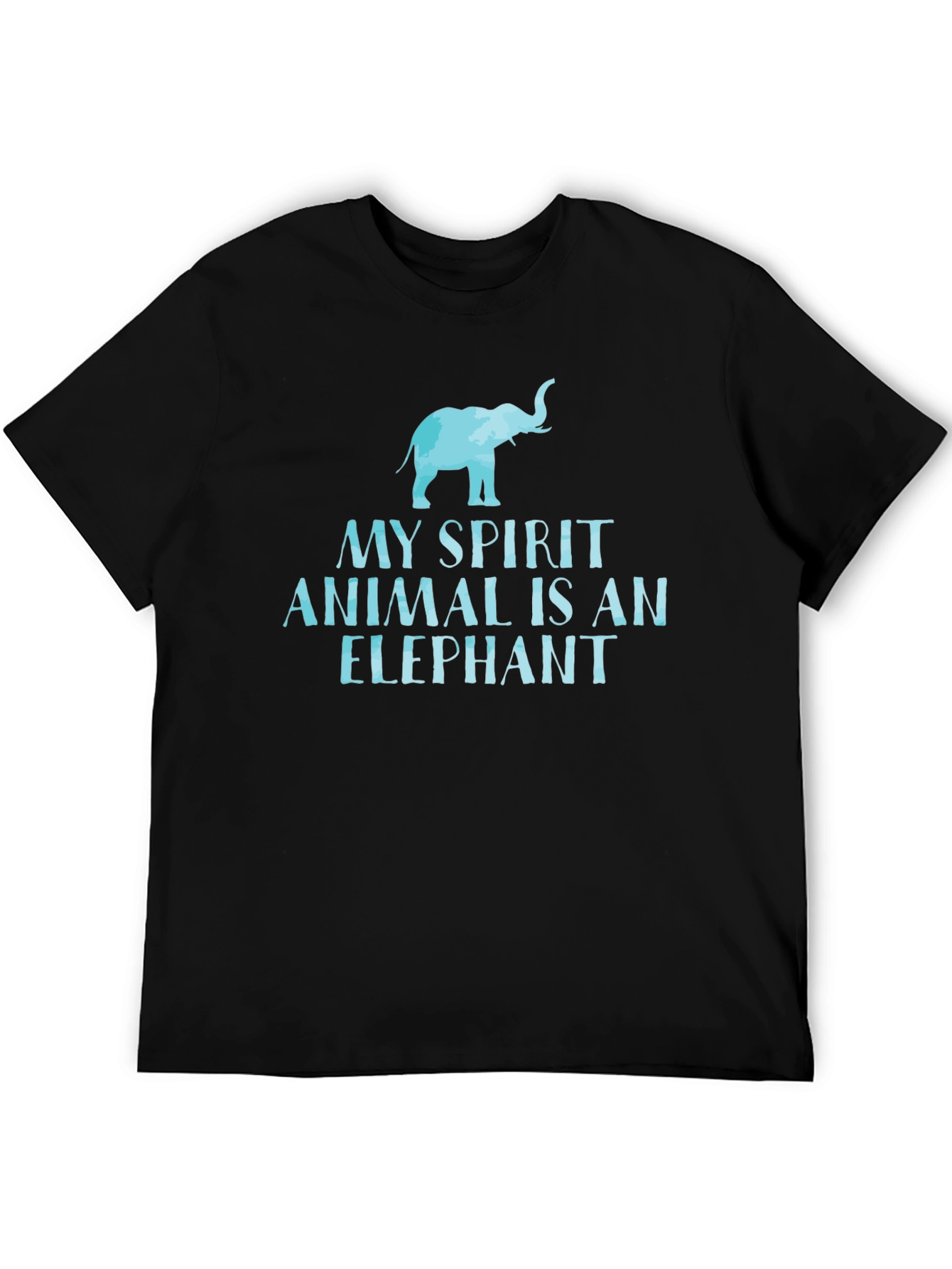 Elephant Spirit Animal Graphic T-Shirt - Black Cotton Tee