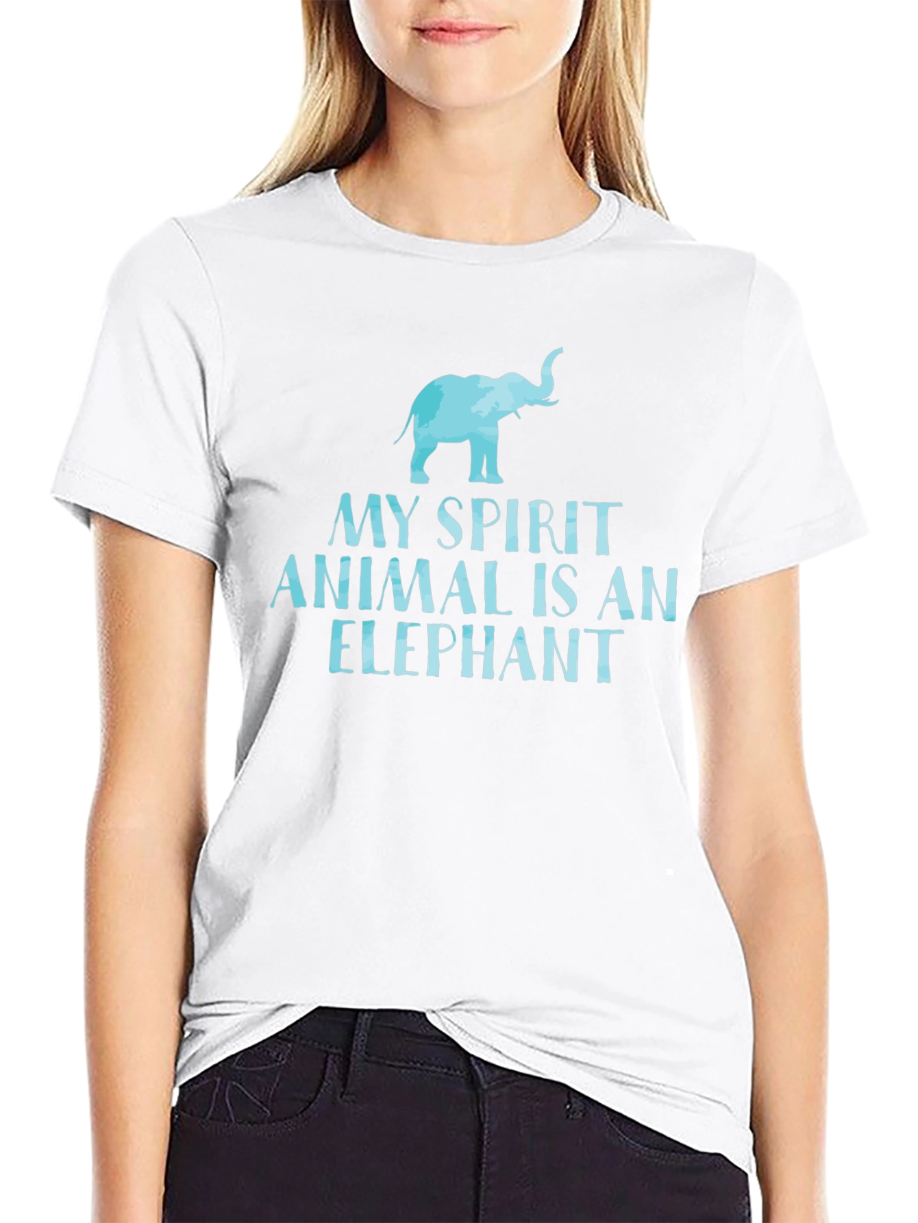 Elephant Spirit Animal Graphic T-Shirt - Black Cotton Tee