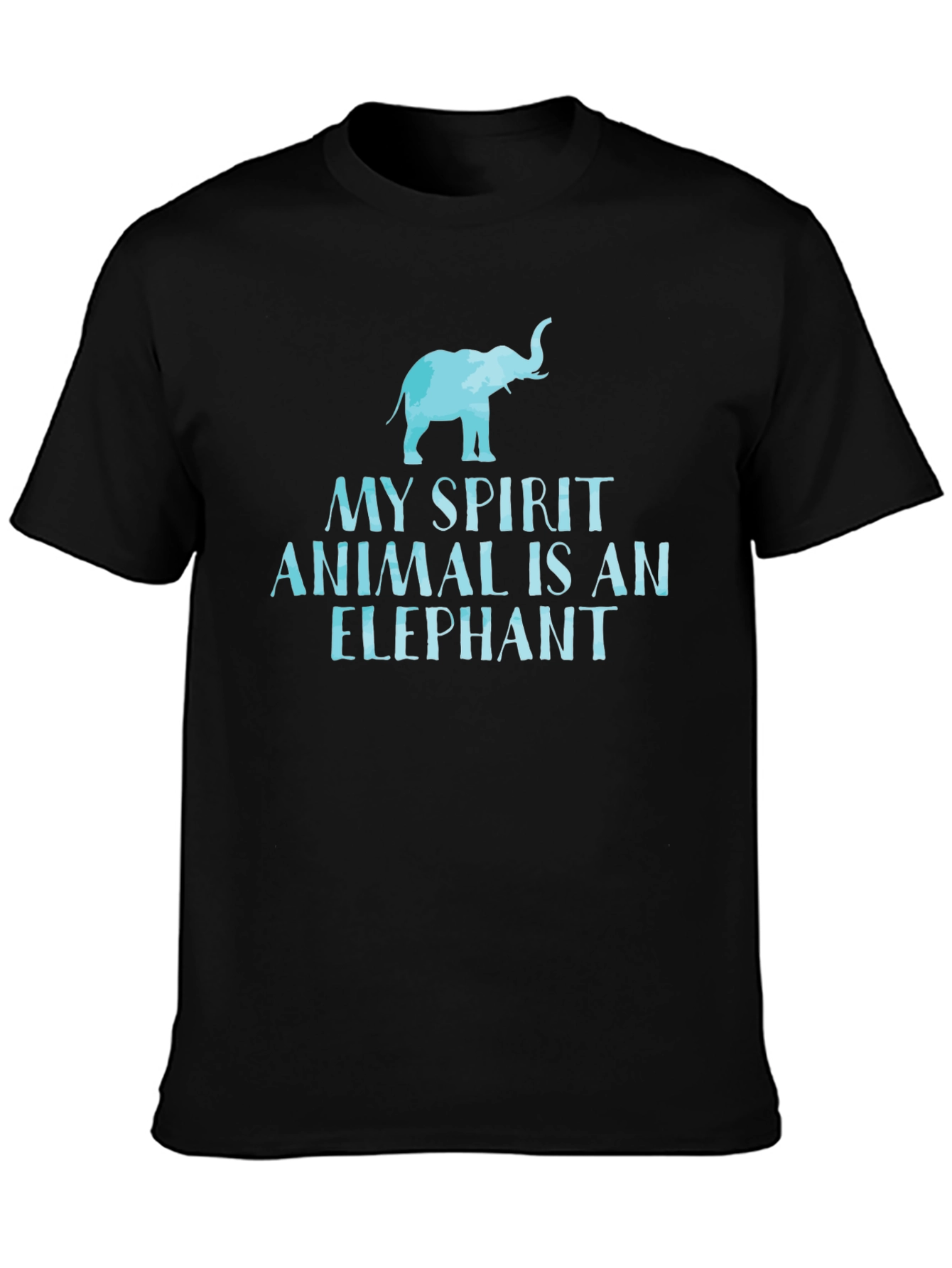 Elephant Spirit Animal Graphic T-Shirt - Black Cotton Tee