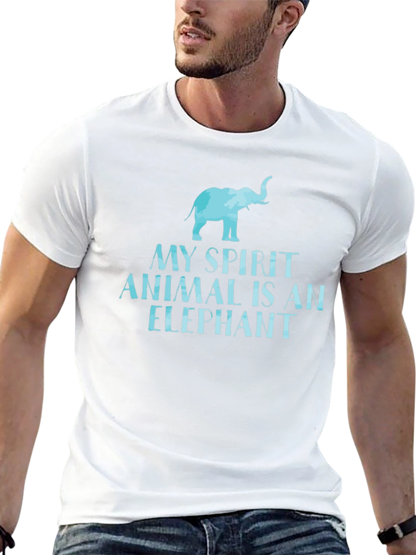 Elephant Spirit Animal Graphic T-Shirt - Black Cotton Tee