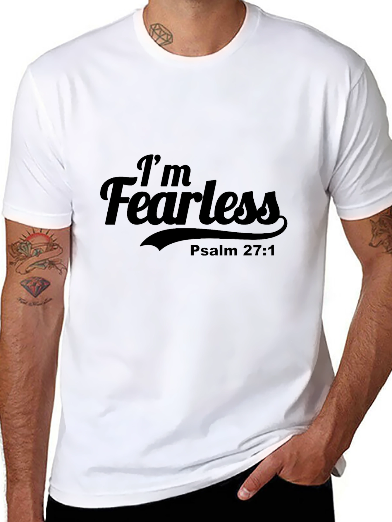 Im Fearless Psalm 27:1 Black T-Shirt