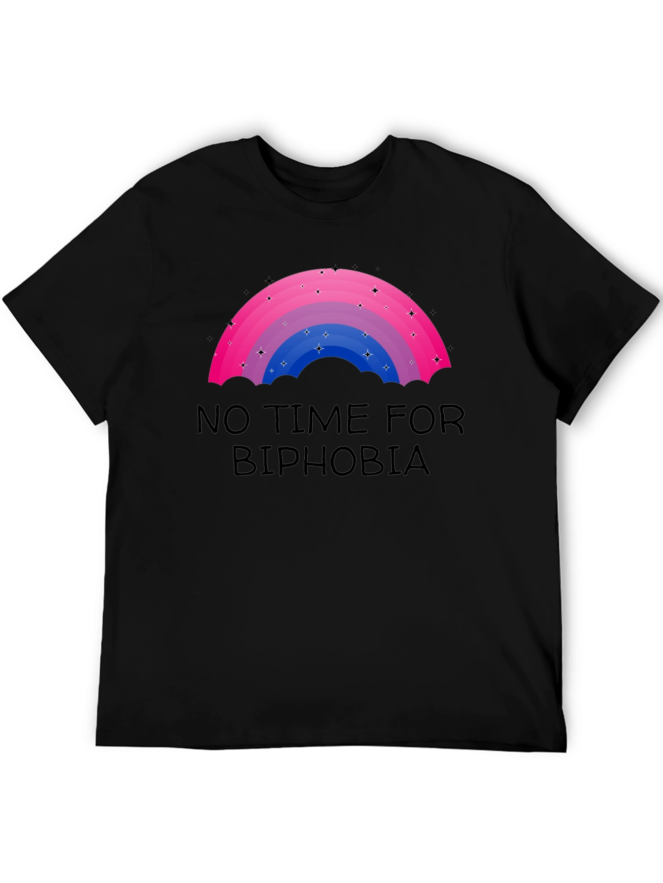 No Time for Biphobia Rainbow Graphic Tee