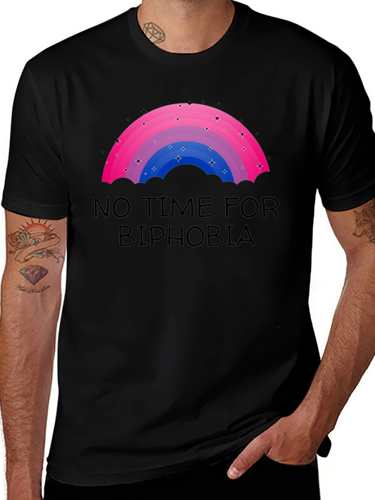 No Time for Biphobia Rainbow Graphic Tee