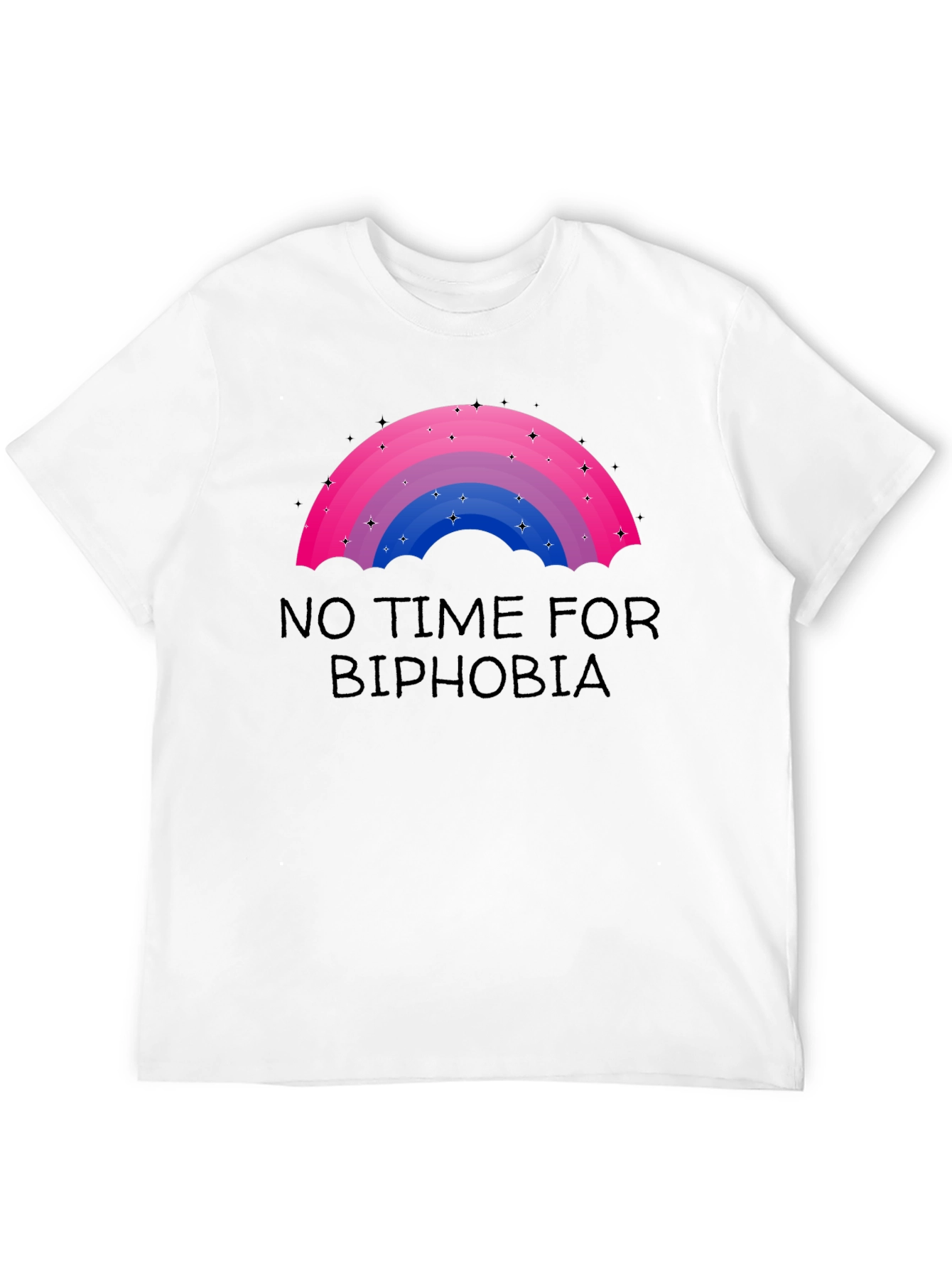 No Time for Biphobia Rainbow Graphic Tee