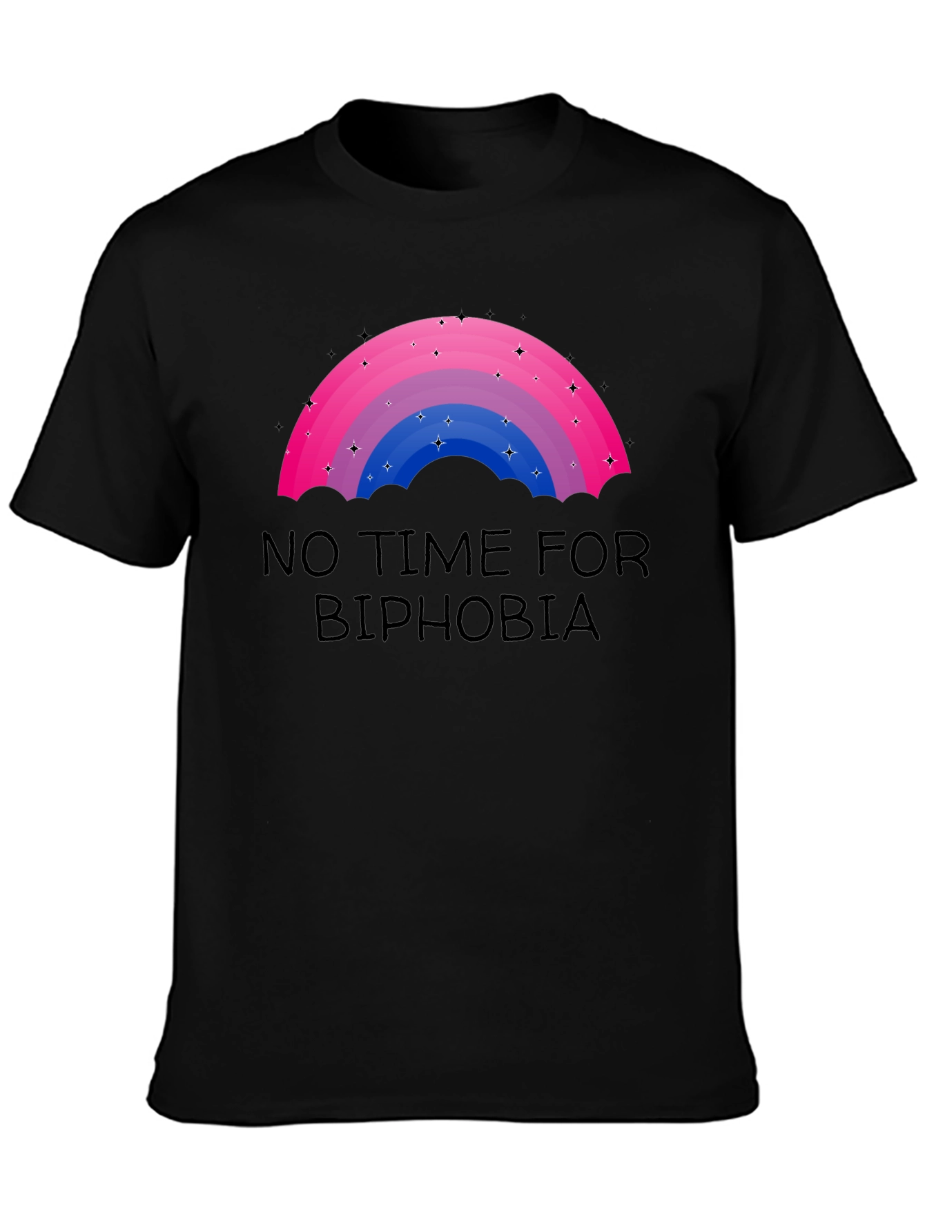 No Time for Biphobia Rainbow Graphic Tee