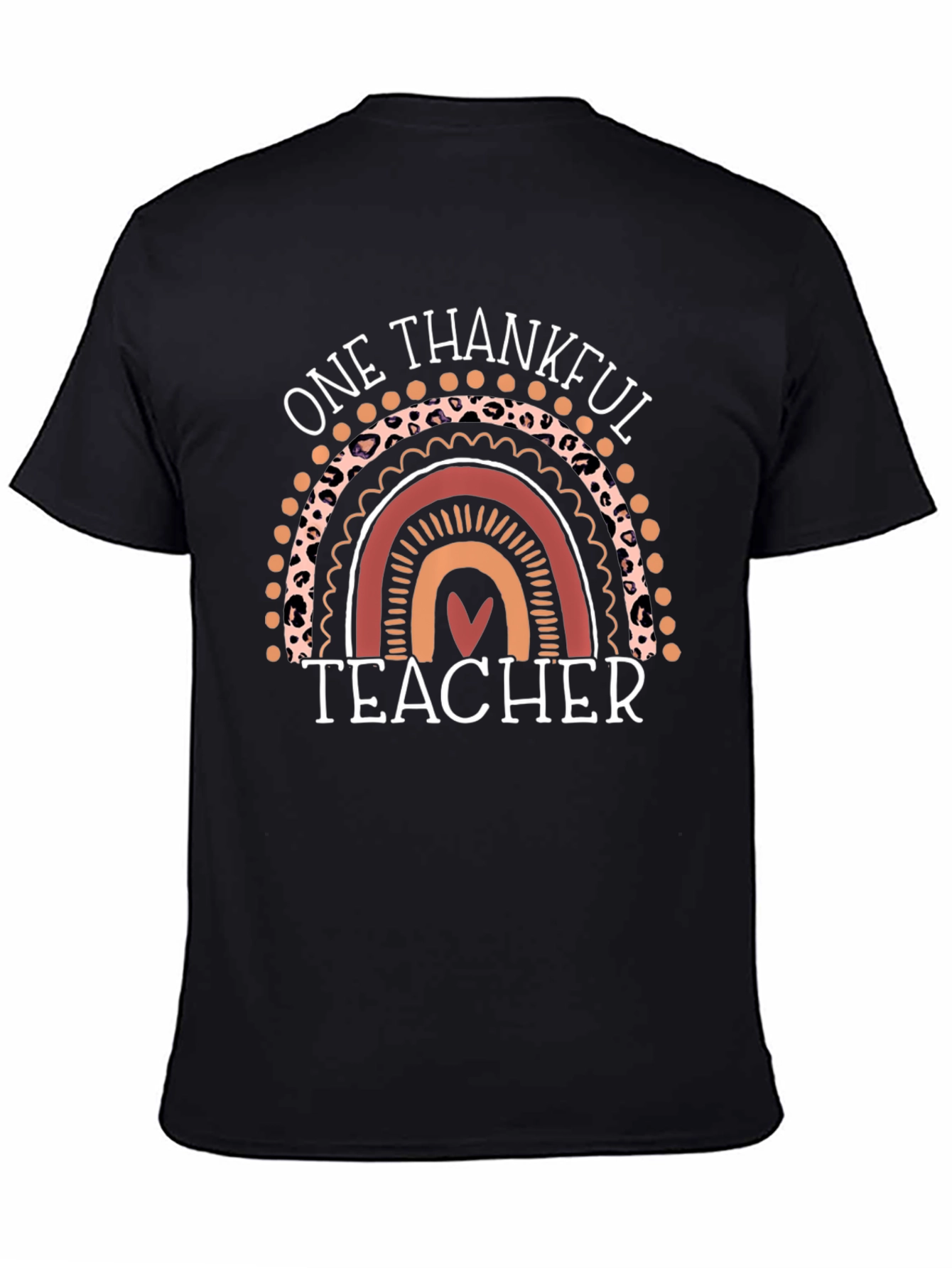Thankful Teacher Rainbow Graphic T-Shirt