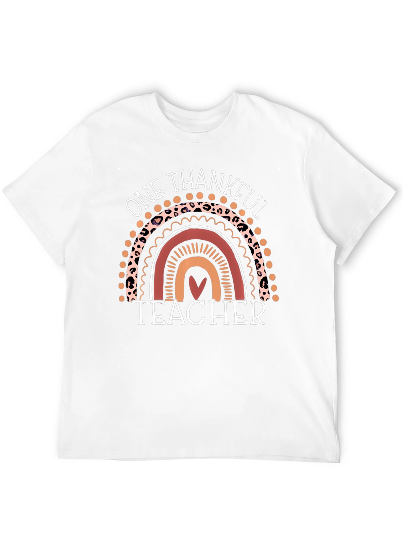 Thankful Teacher Rainbow Graphic T-Shirt
