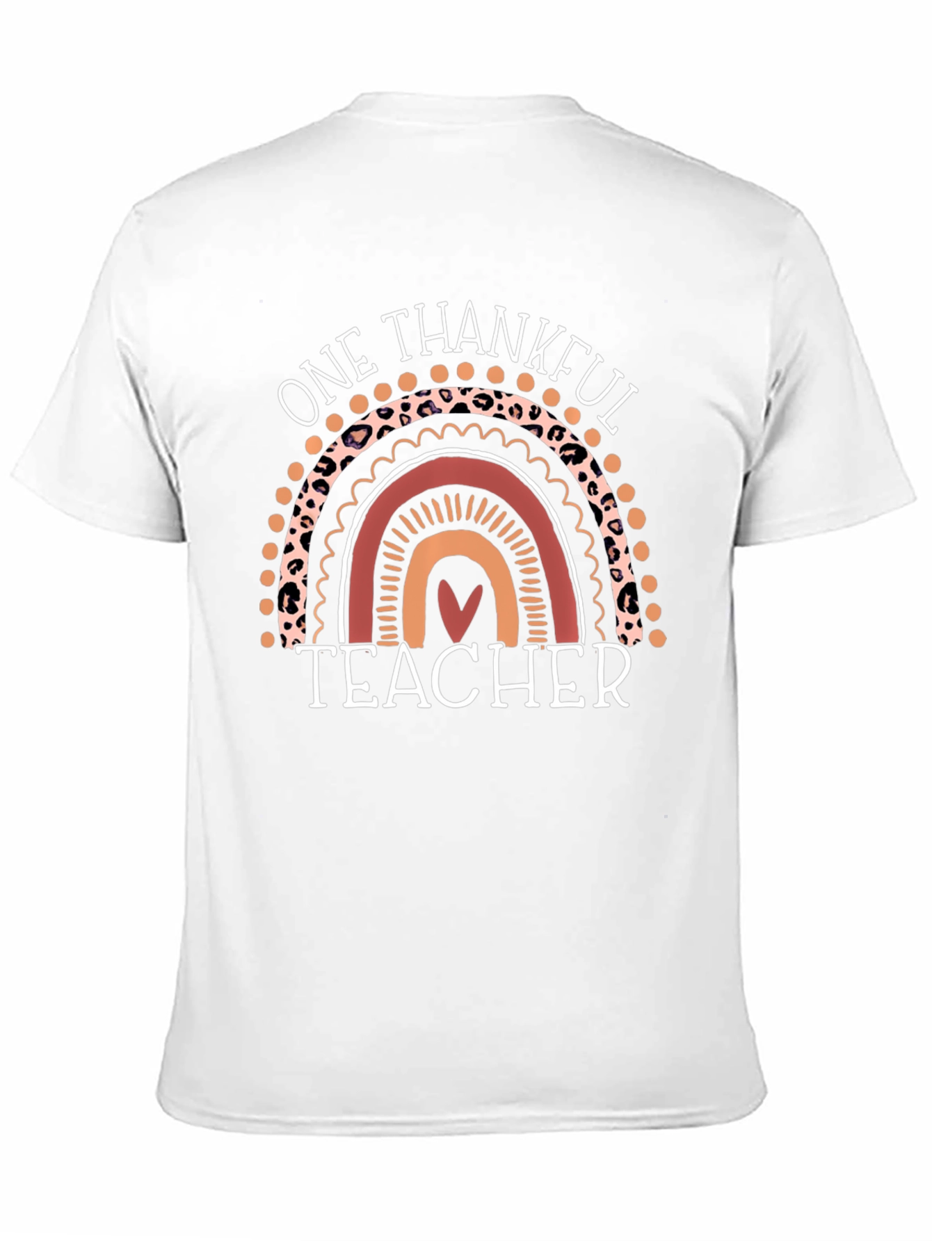 Thankful Teacher Rainbow Graphic T-Shirt