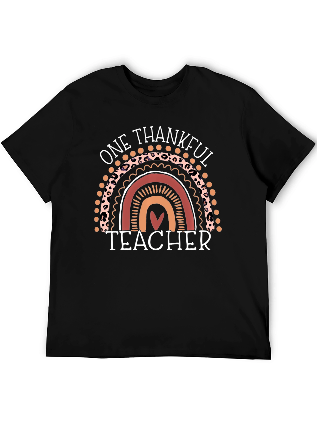 Thankful Teacher Rainbow Graphic T-Shirt