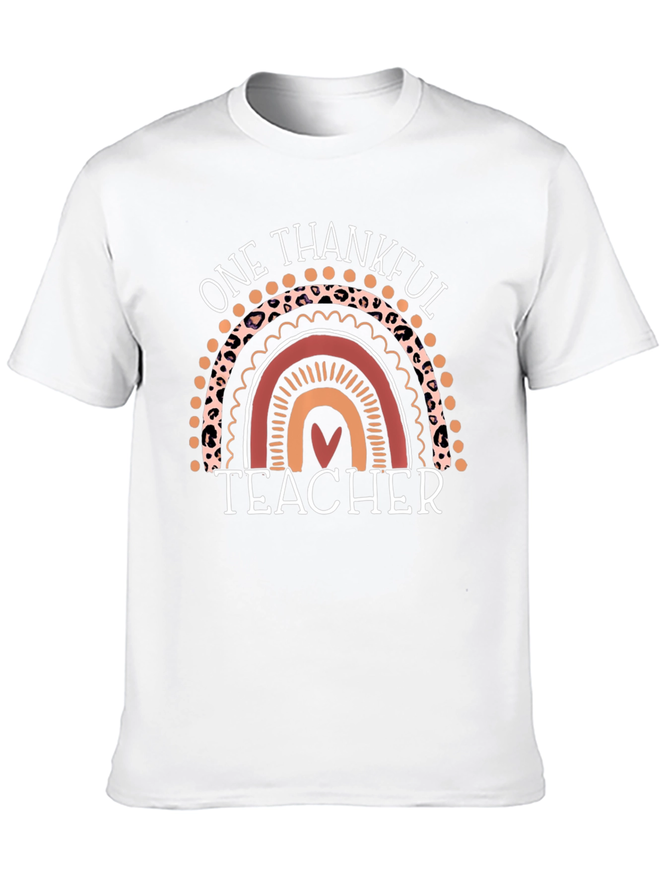 Thankful Teacher Rainbow Graphic T-Shirt