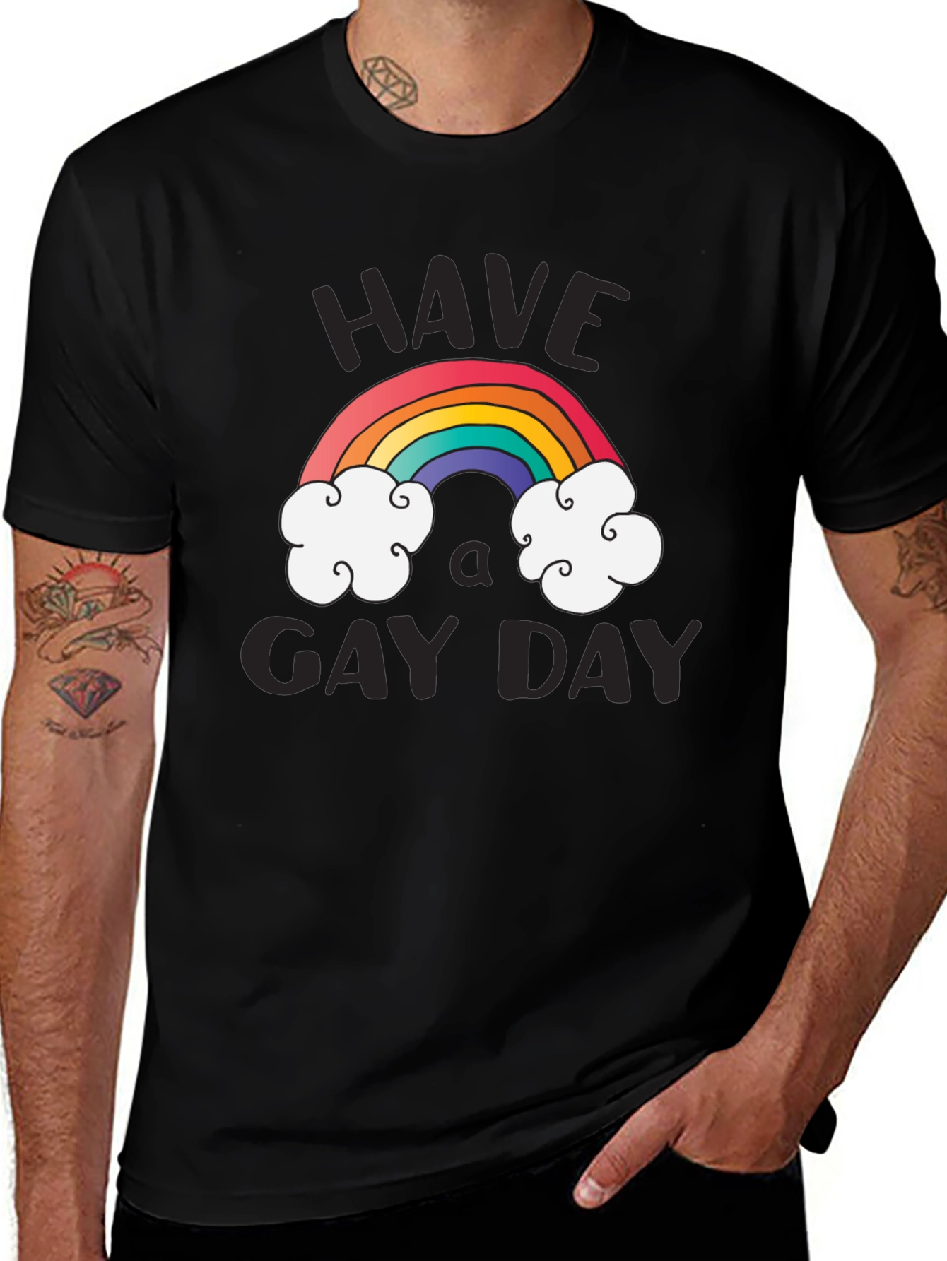 Have A Gay Day T-Shirt Rainbow Design