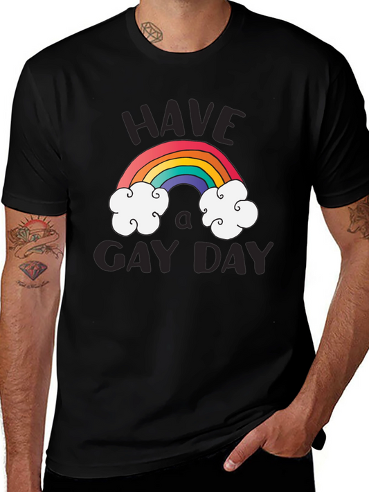 Have A Gay Day T-Shirt Rainbow Design