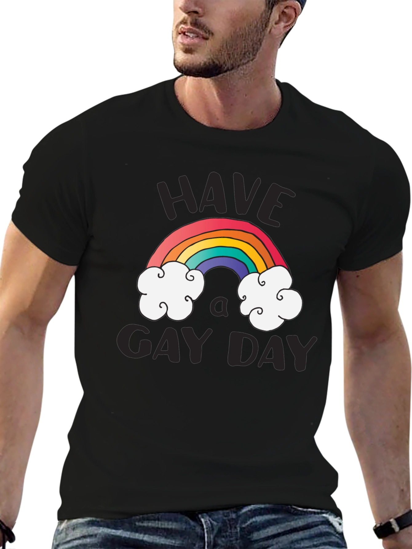 Have A Gay Day T-Shirt Rainbow Design