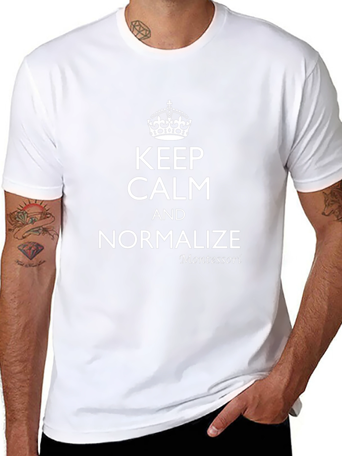 Keep Calm & Normalize Montessori Black T-Shirt
