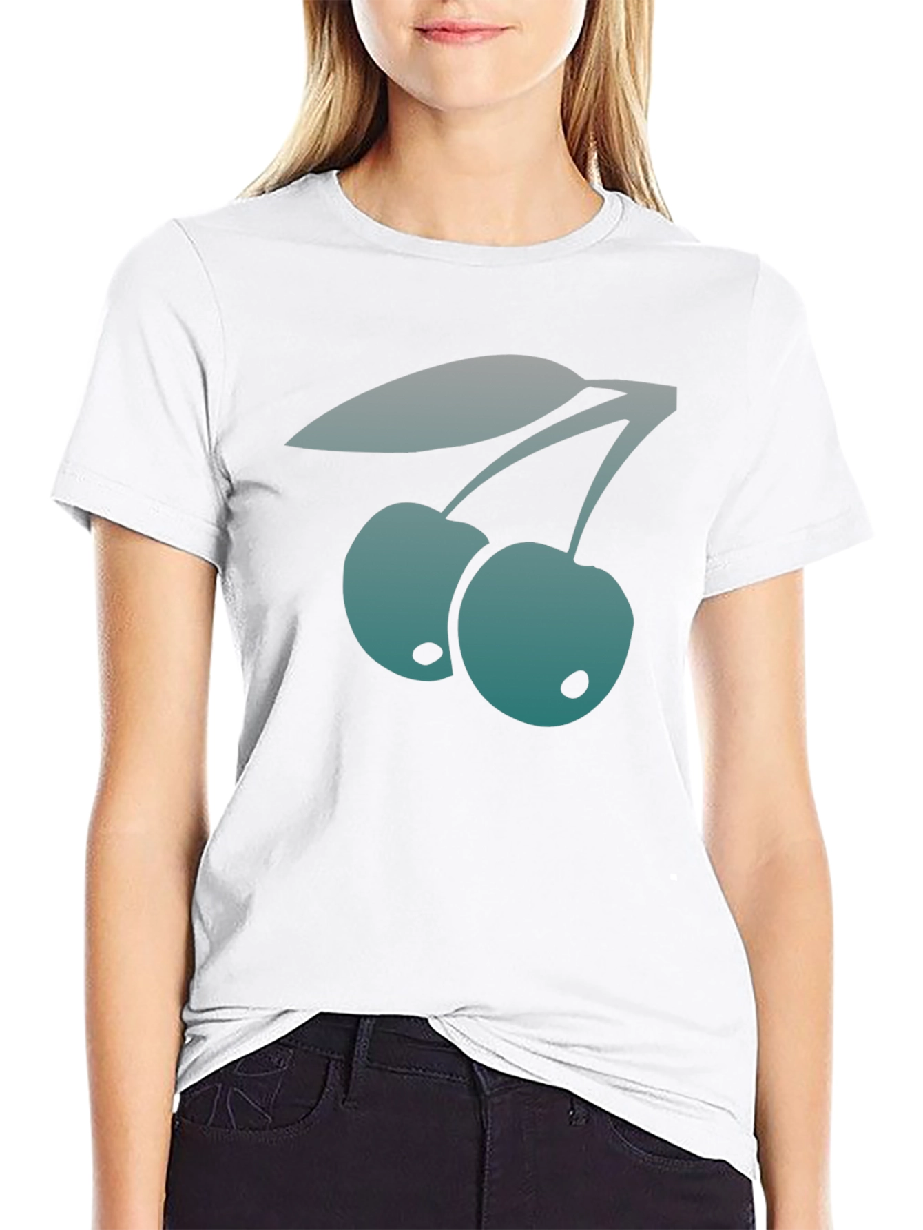 Trendy Cherry Graphic Tee - Stylish Black T-Shirt