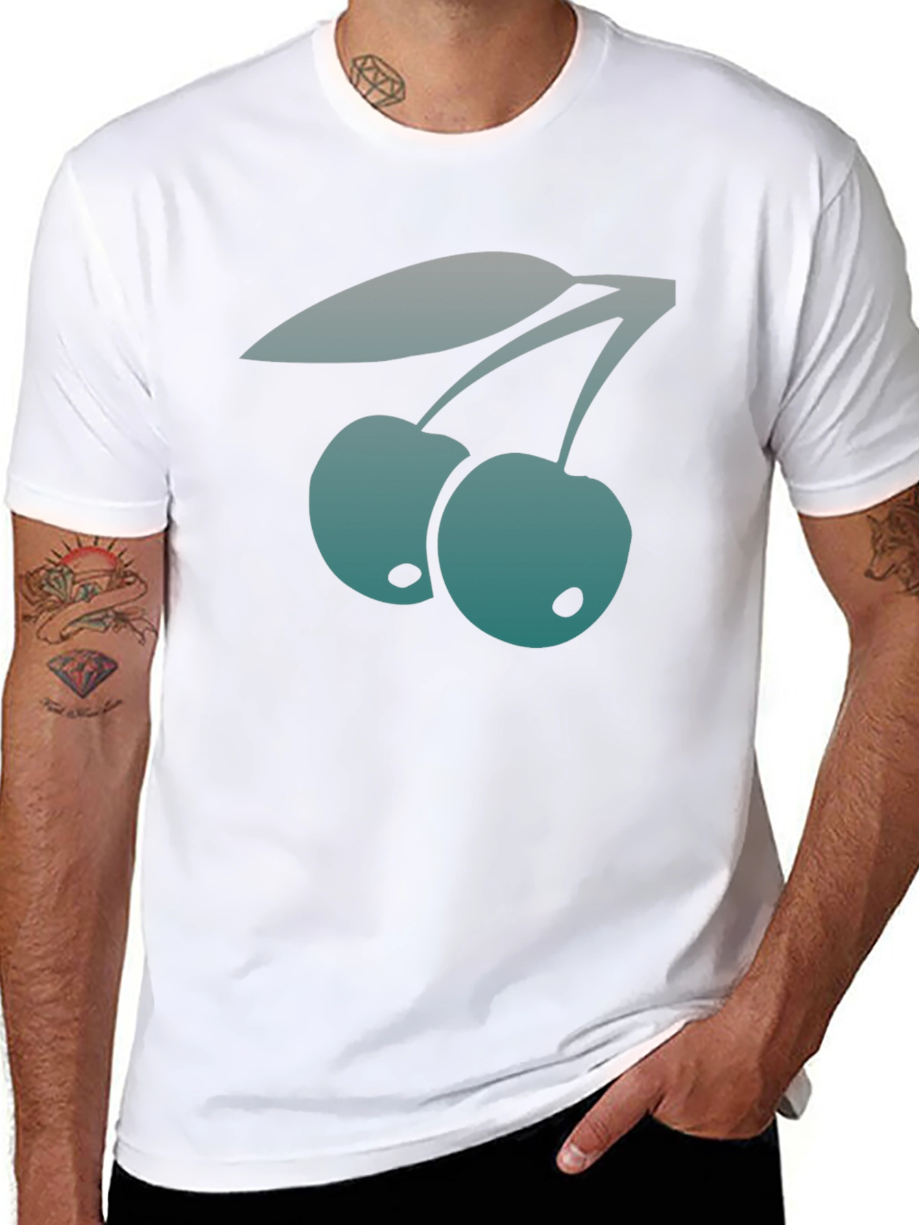 Trendy Cherry Graphic Tee - Stylish Black T-Shirt