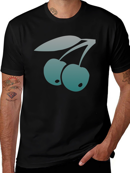 Trendy Cherry Graphic Tee - Stylish Black T-Shirt