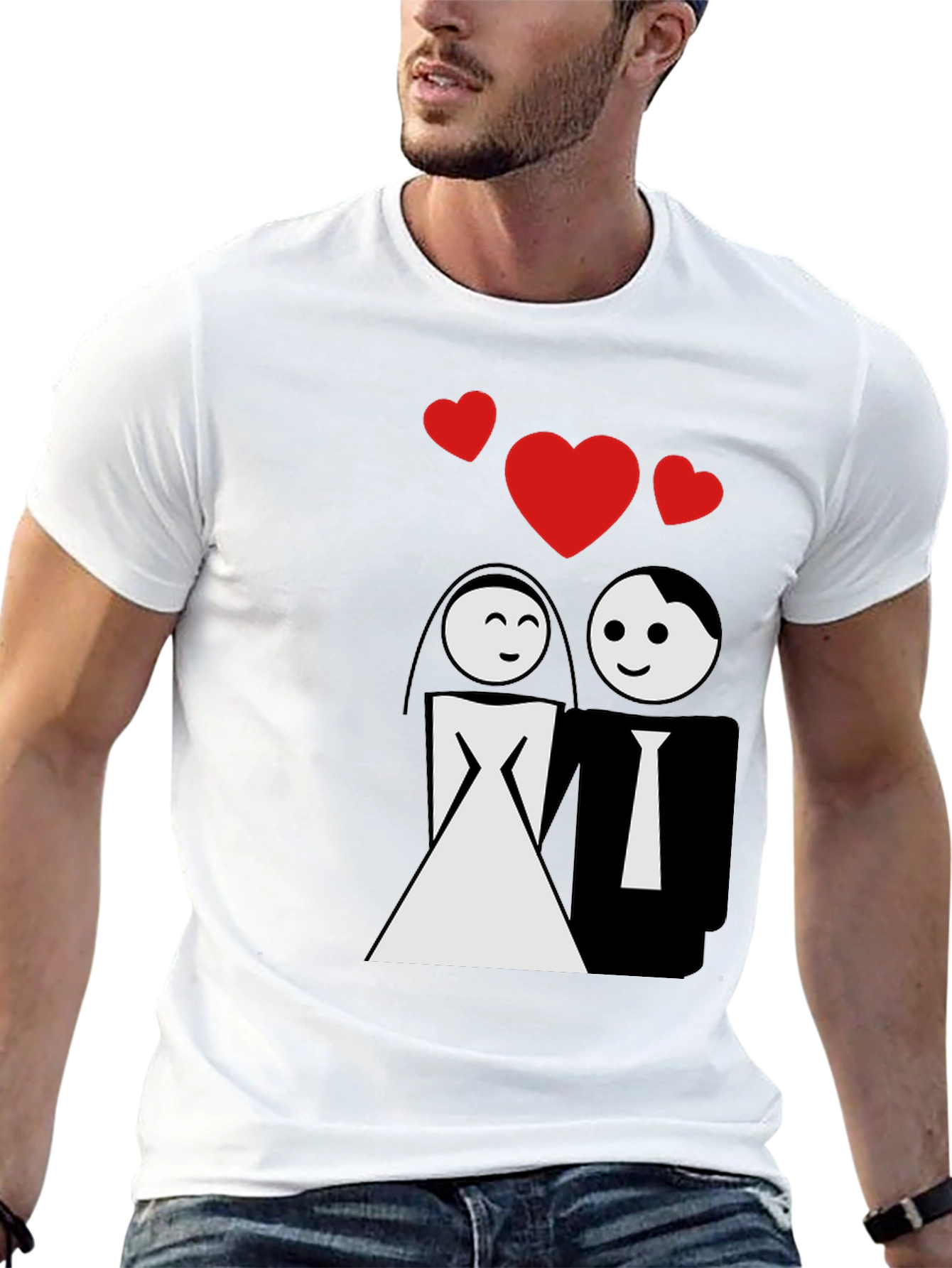 Bride & Groom Graphic T-Shirt - Wedding Love Tee
