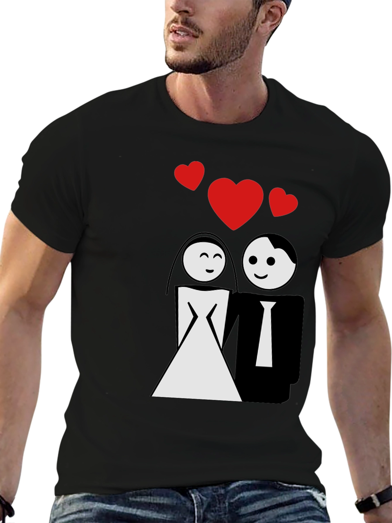 Bride & Groom Graphic T-Shirt - Wedding Love Tee