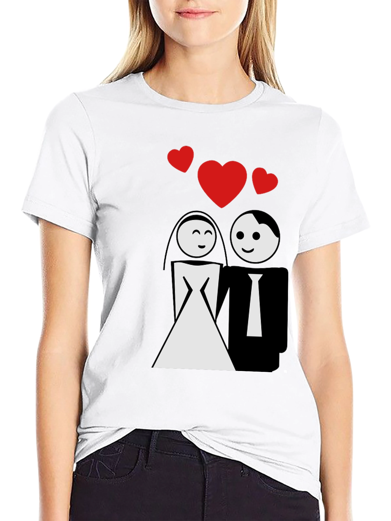Bride & Groom Graphic T-Shirt - Wedding Love Tee