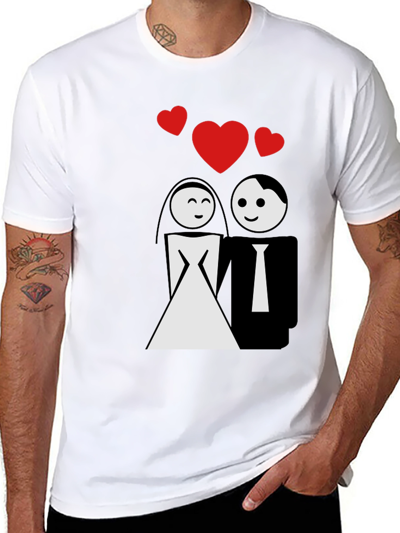 Bride & Groom Graphic T-Shirt - Wedding Love Tee