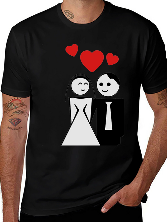 Bride & Groom Graphic T-Shirt - Wedding Love Tee