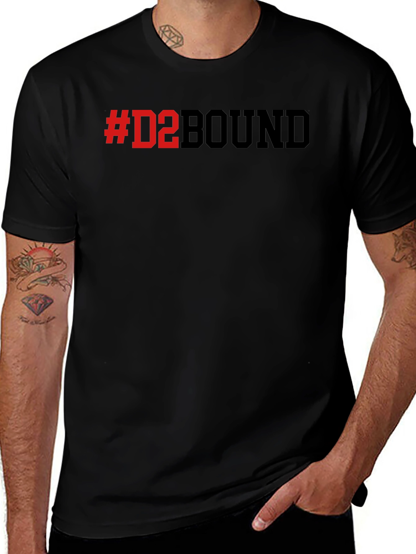 #D2BOUND Black T-Shirt - Collegiate Athlete Pride