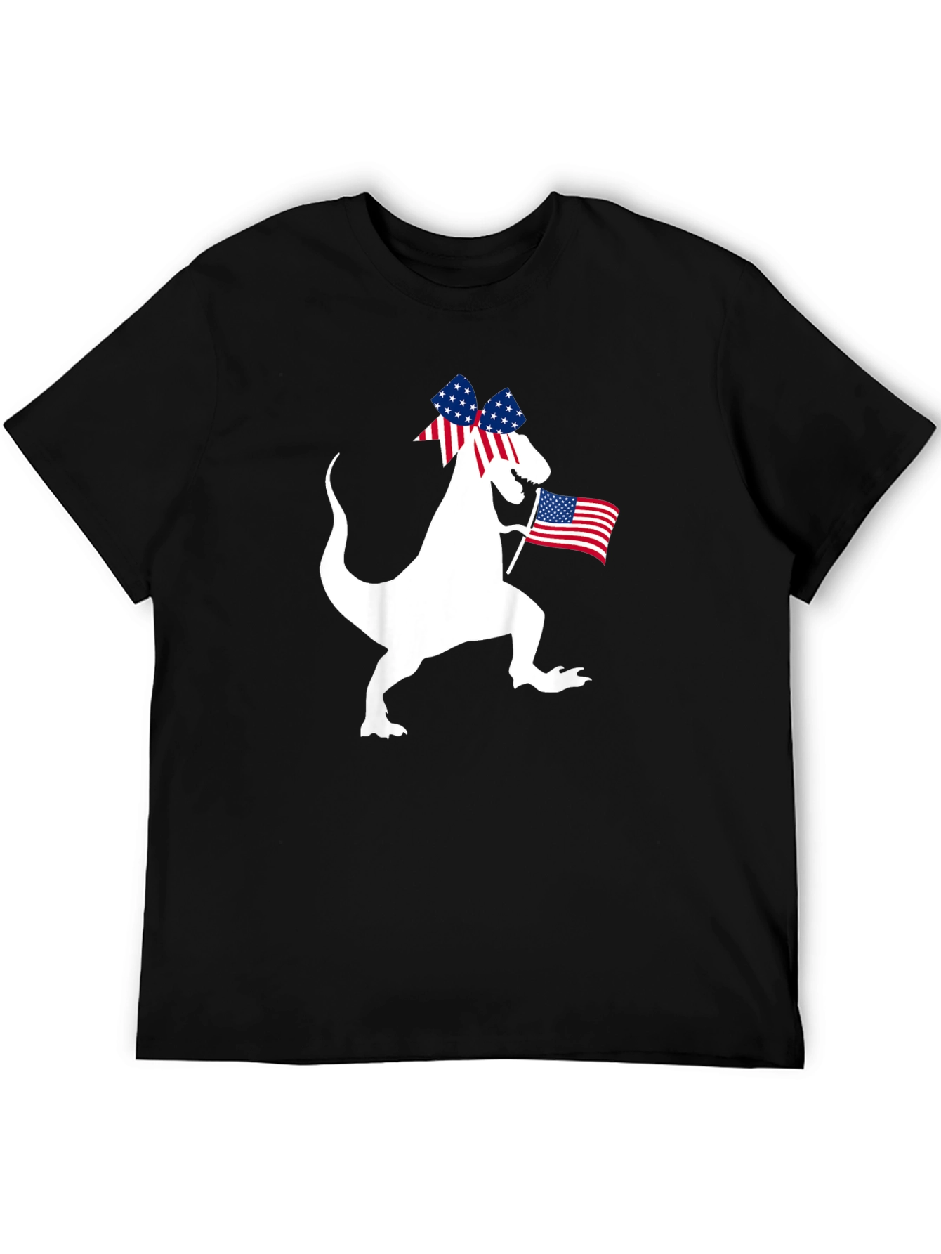 Patriotic Dino T-Shirt - USA Flag Dinosaur Tee