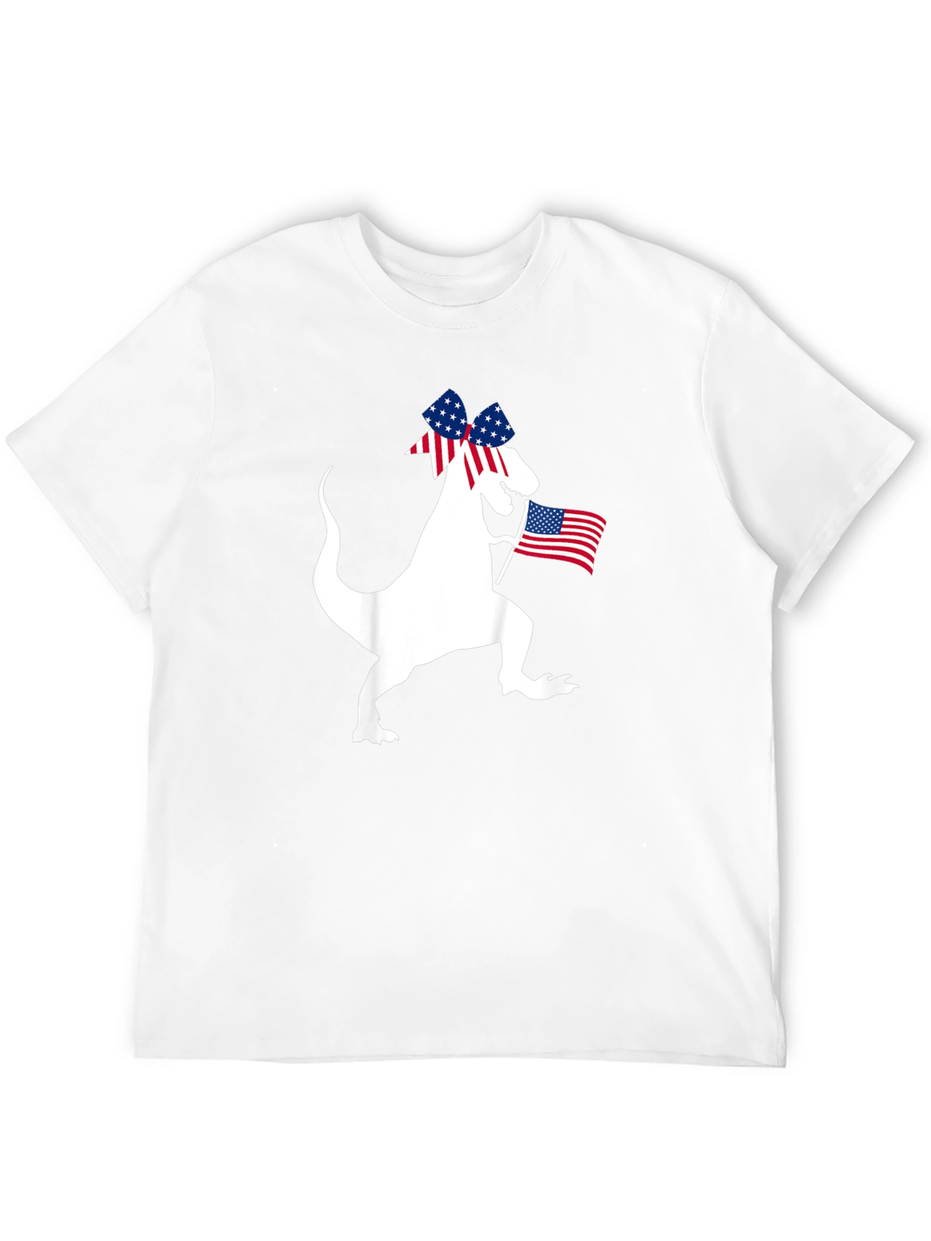Patriotic Dino T-Shirt - USA Flag Dinosaur Tee