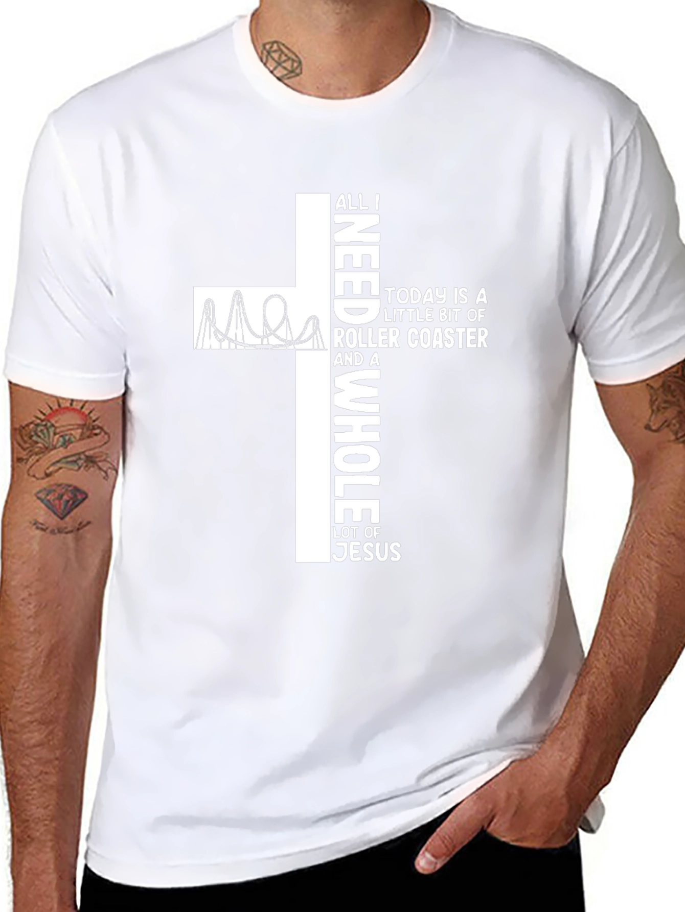 Roller Coaster & Jesus Graphic Tee