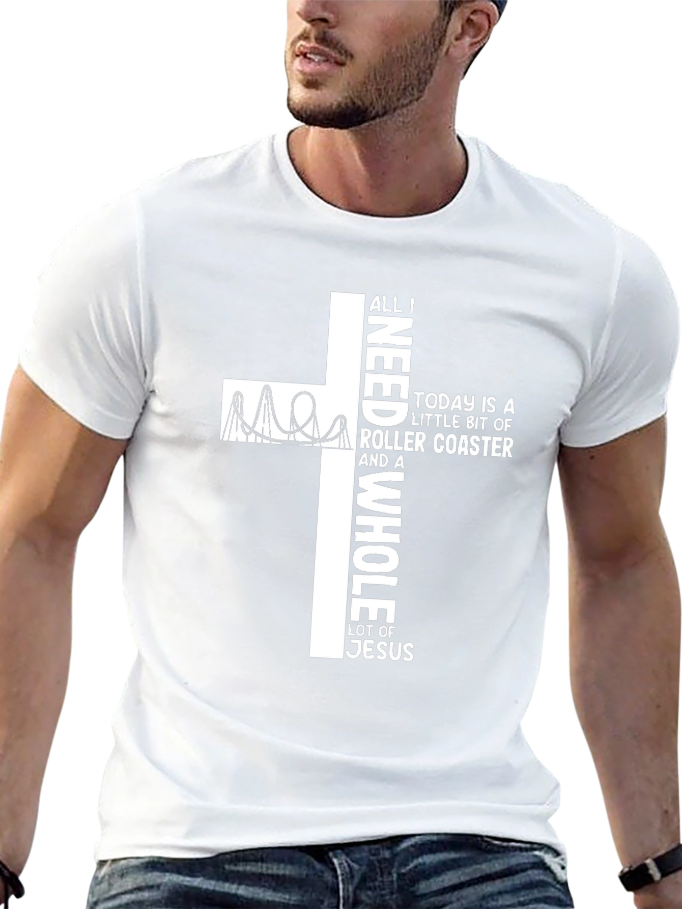 Roller Coaster & Jesus Graphic Tee