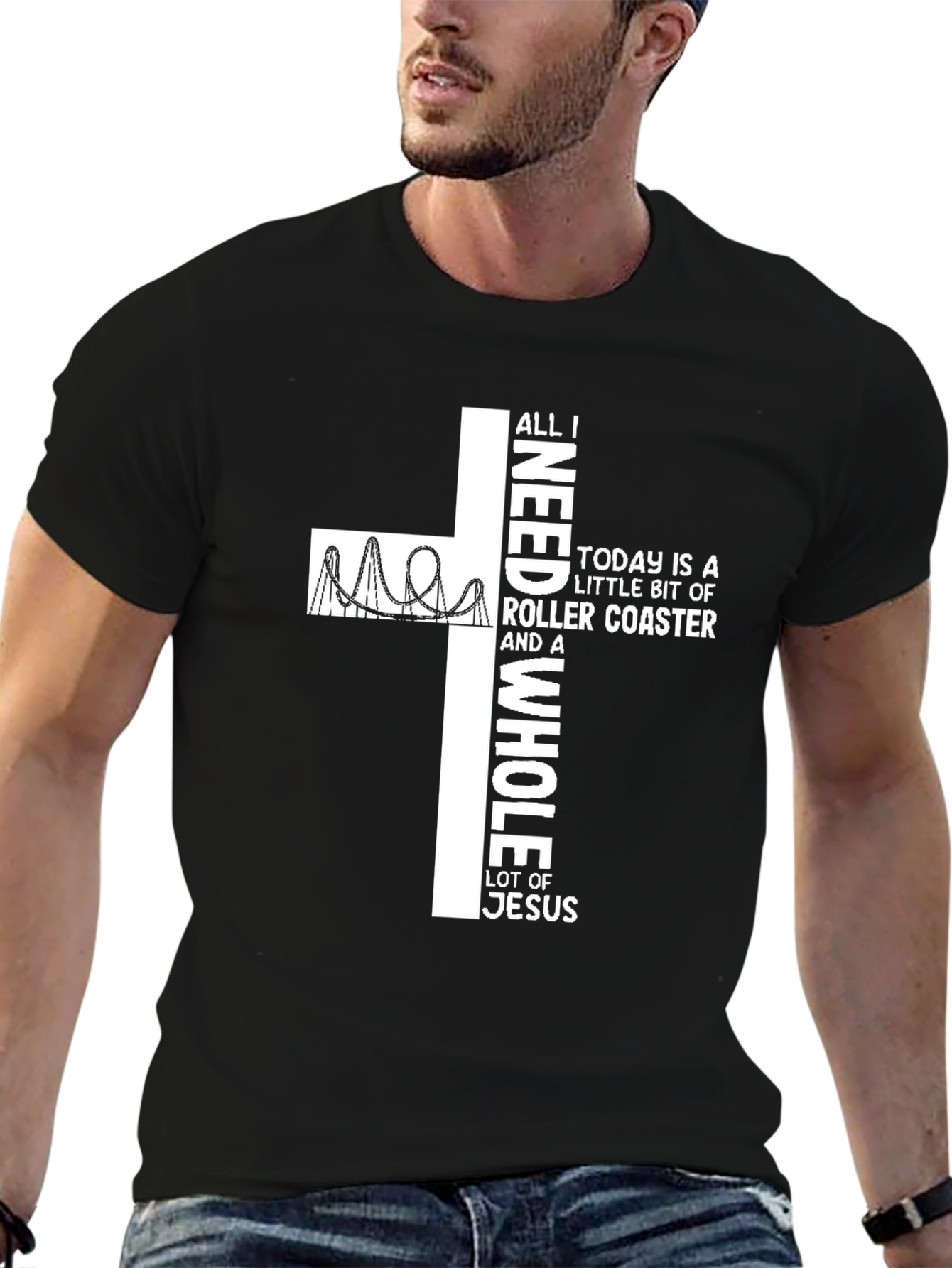 Roller Coaster & Jesus Graphic Tee