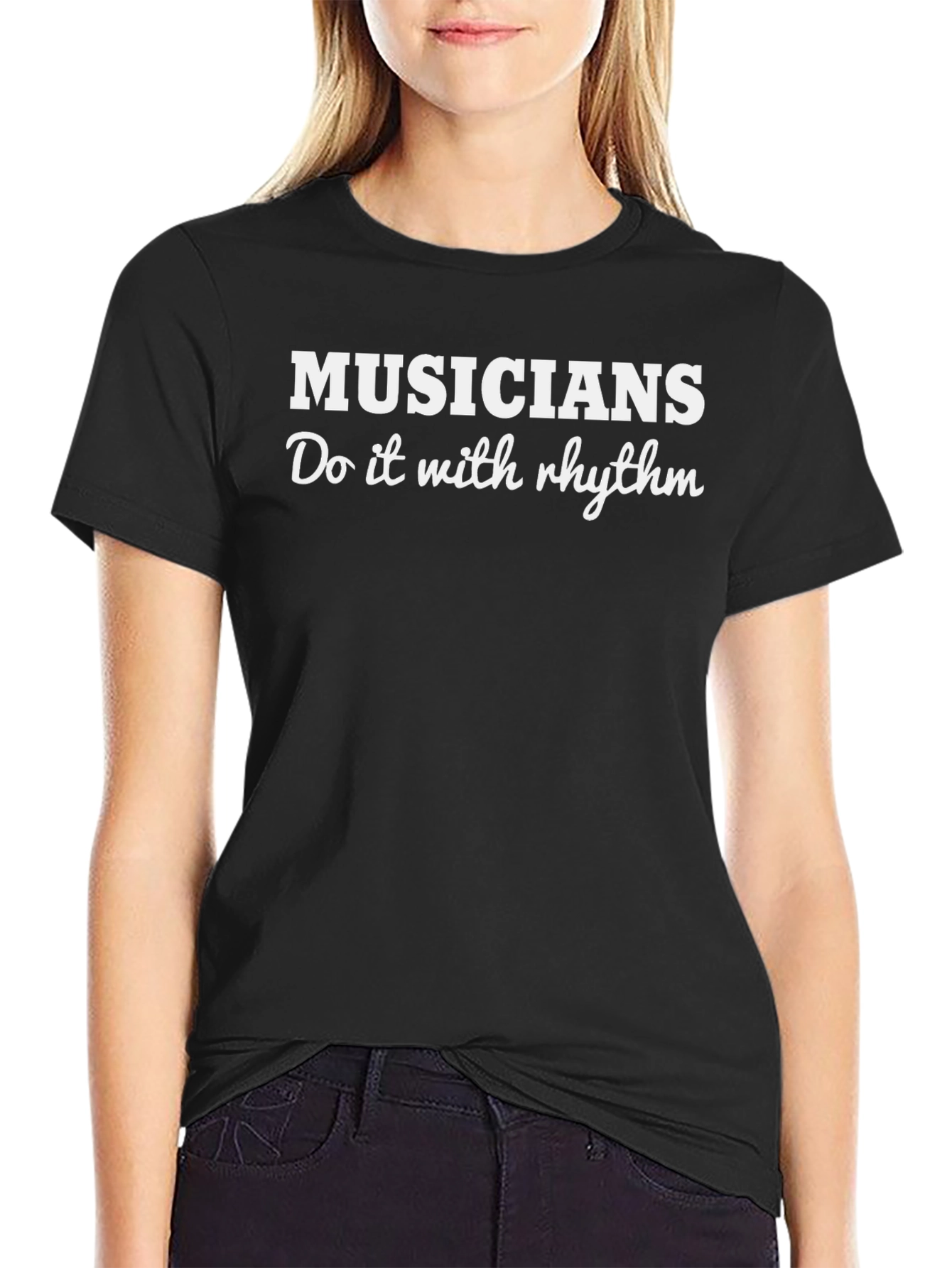 Musicians Do It With Rhythm Black Graphic Tee